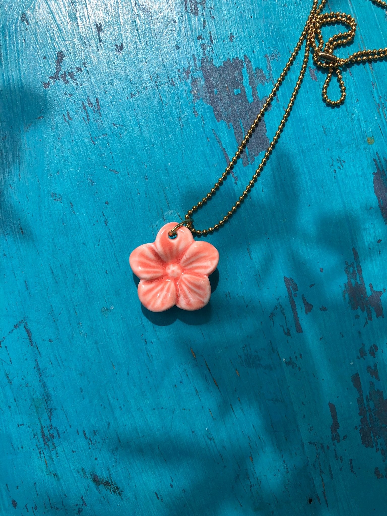 Nora fel roze - lange ketting 70 cm - hart&ziel design