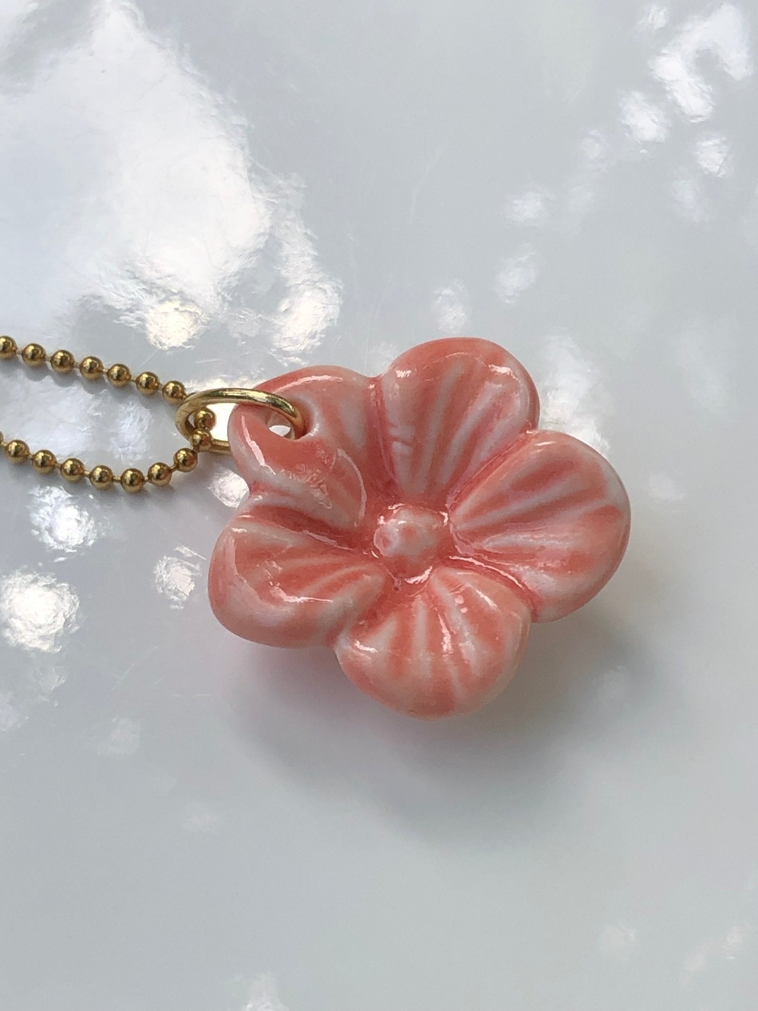 Nora fel roze - lange ketting 70 cm - hart&ziel design