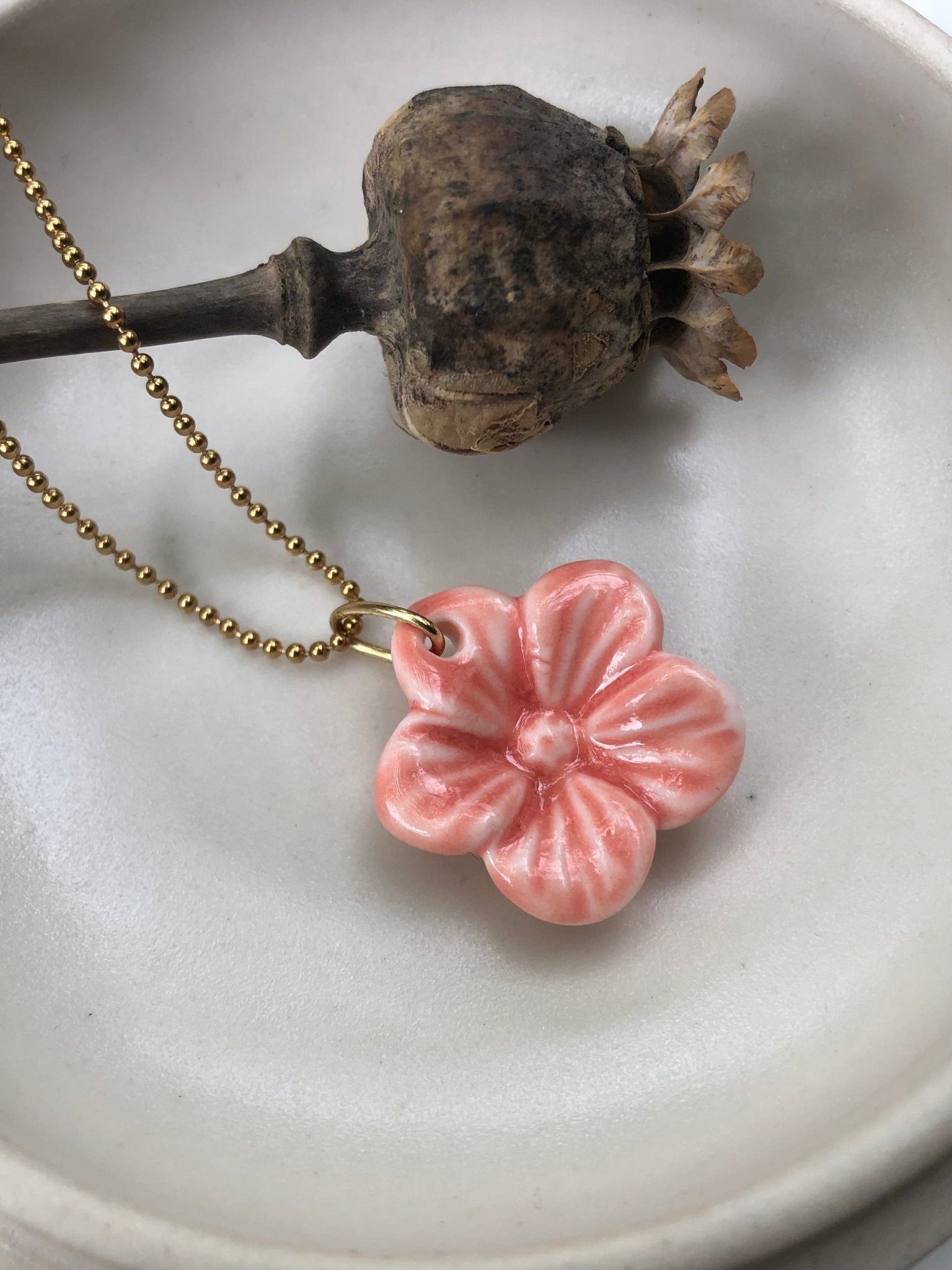 Nora fel roze - lange ketting 70 cm - hart&ziel design