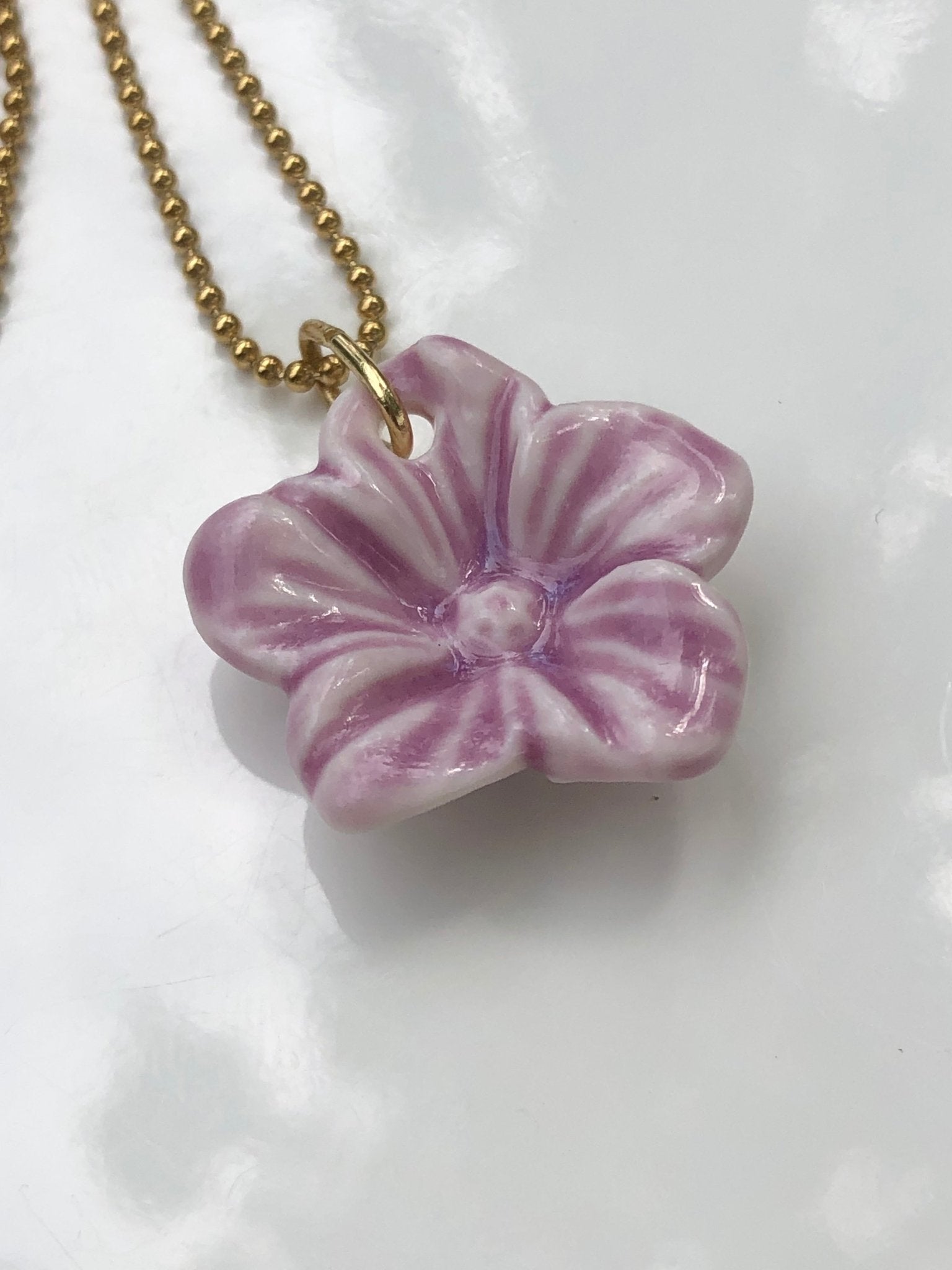 Nora lila roze - lange ketting 70 cm - hart&ziel design