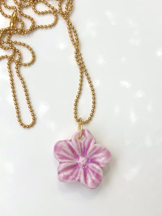 Nora lila roze - lange ketting 70 cm - hart&ziel design