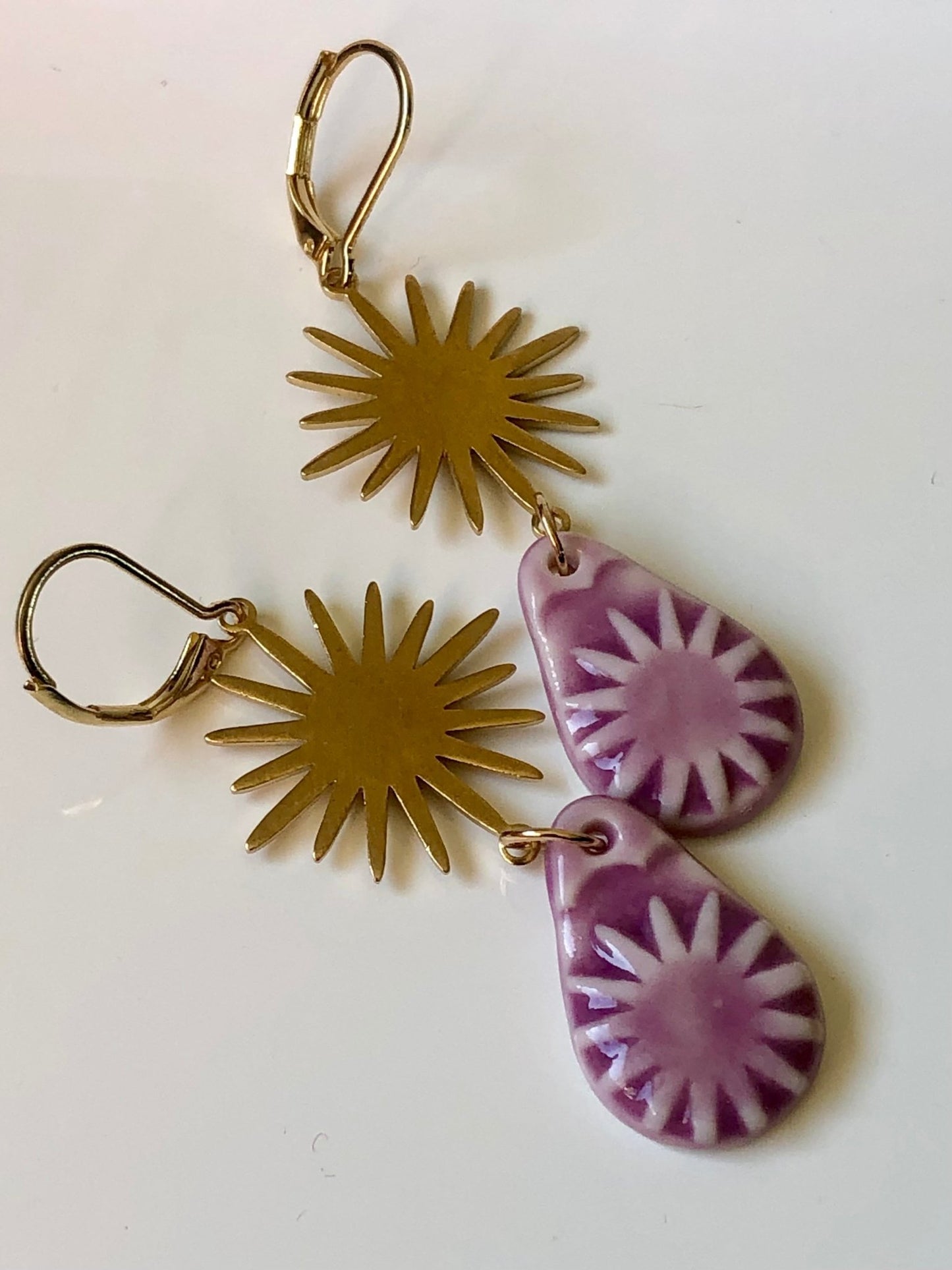 Oorbel Sun - lila paars - hart&ziel design