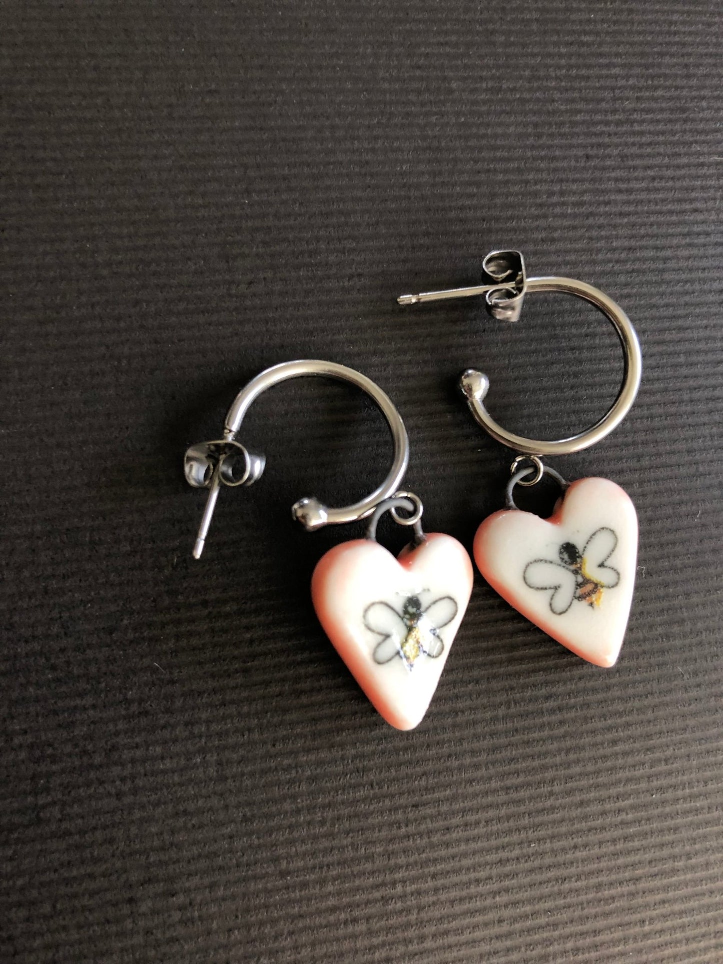 Oorbellen Sweethearts Bee pink - hart&ziel design