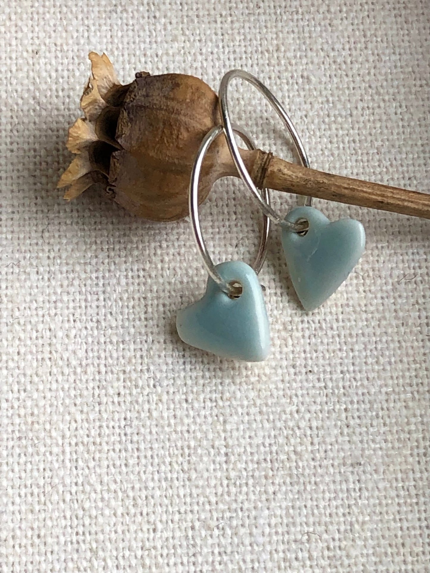 Oorring Hartje - pastelblauw - hart&ziel design