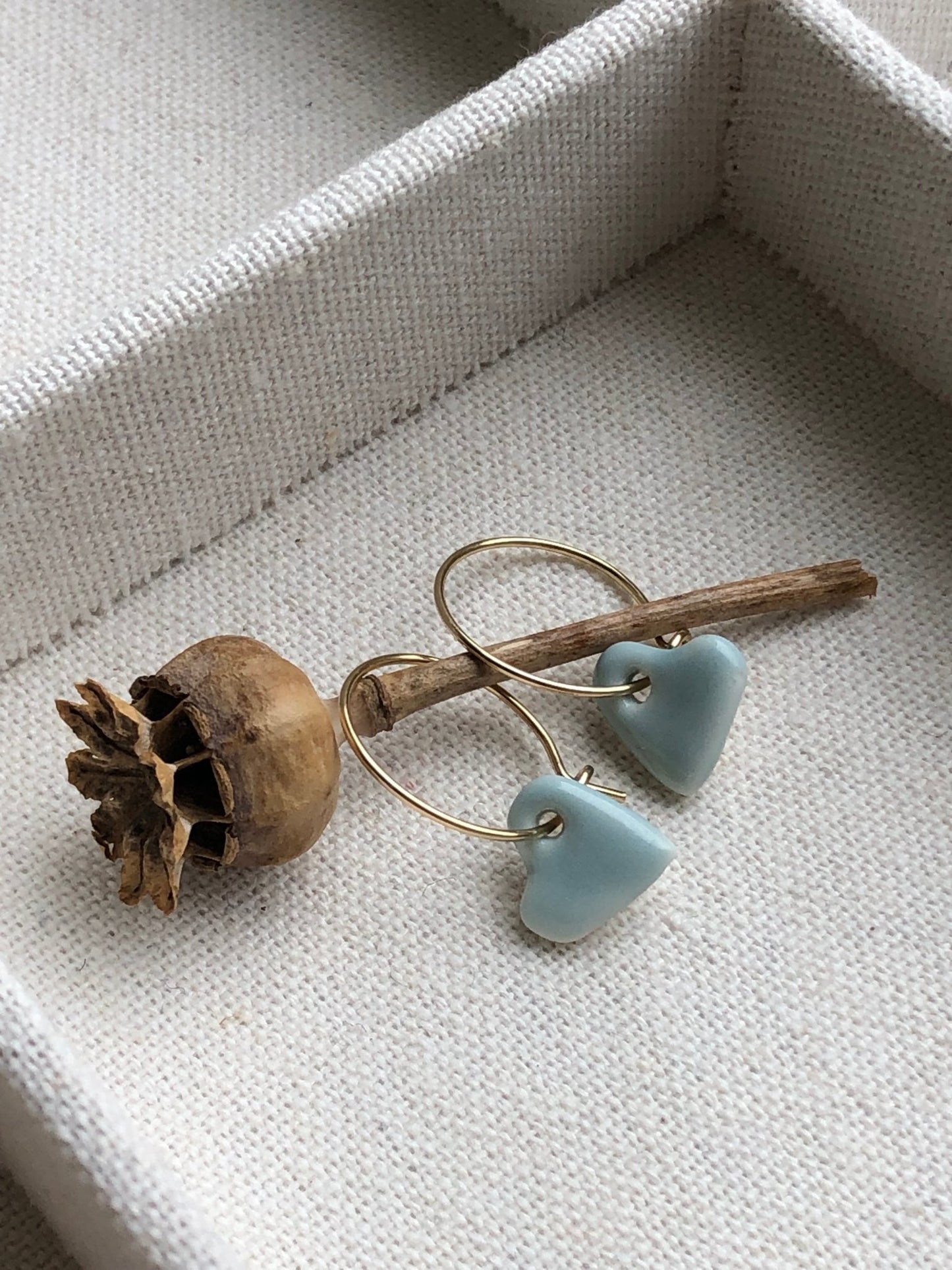 Oorringen Hartje - pastelblauw - hart&ziel design