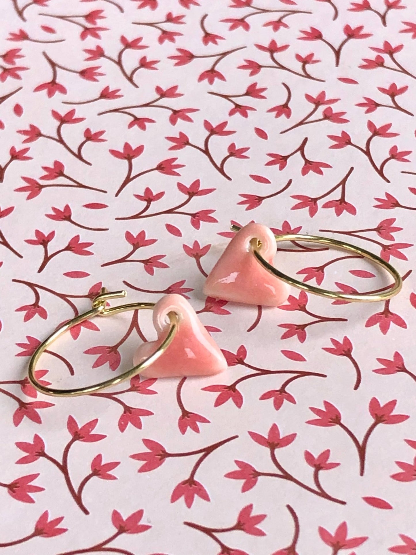 Oorringen Hartje - pink - hart&ziel design