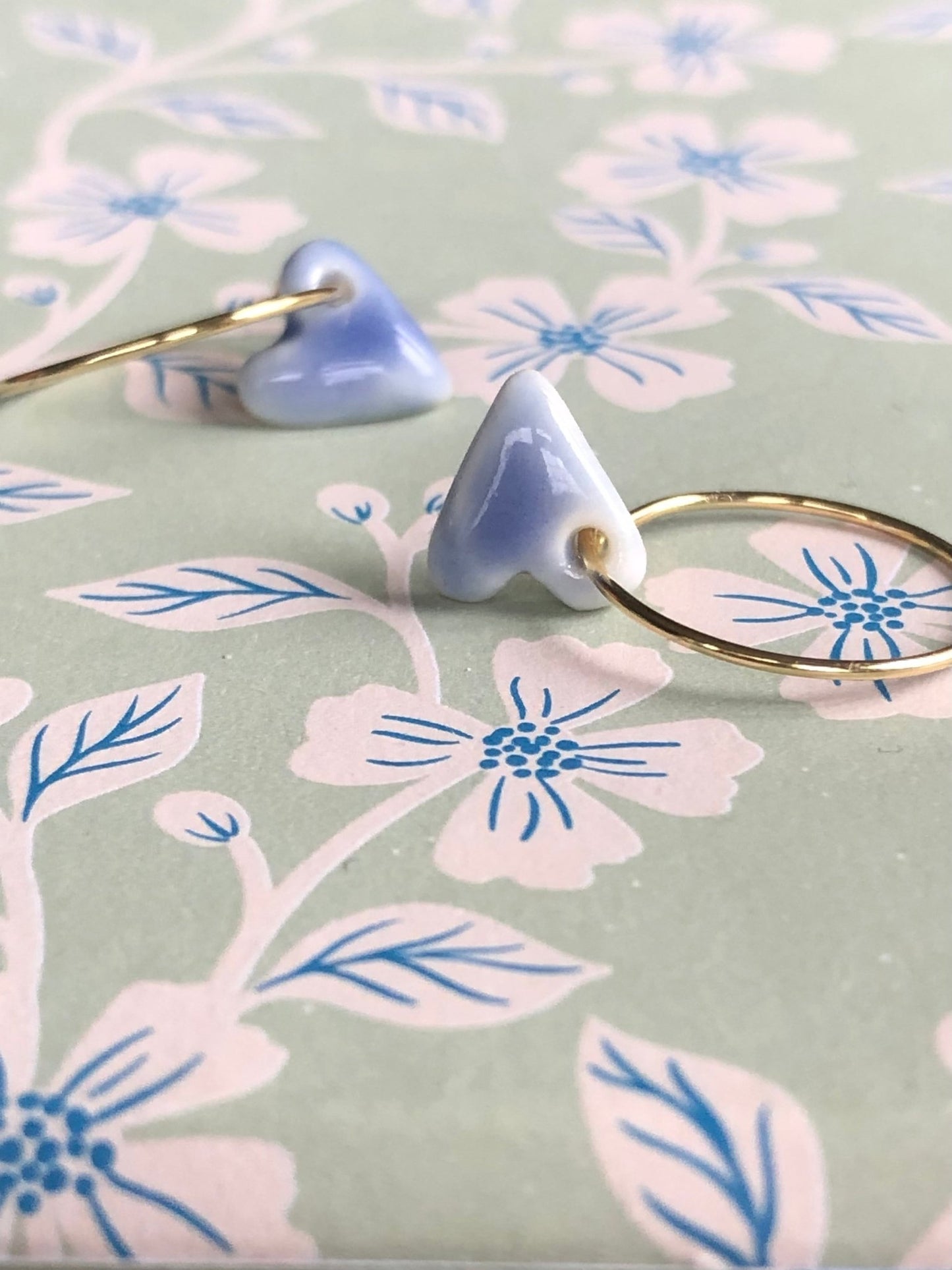 Oorringen Hartje - sky blue - hart&ziel design