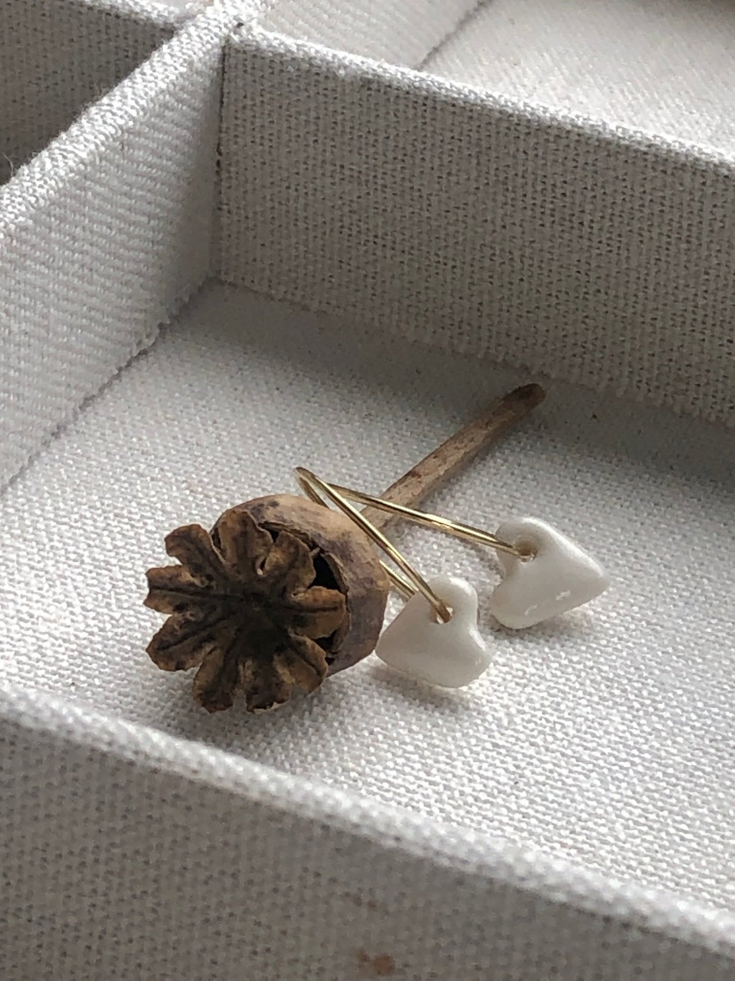 Oorringen Hartje - wit - hart&ziel design