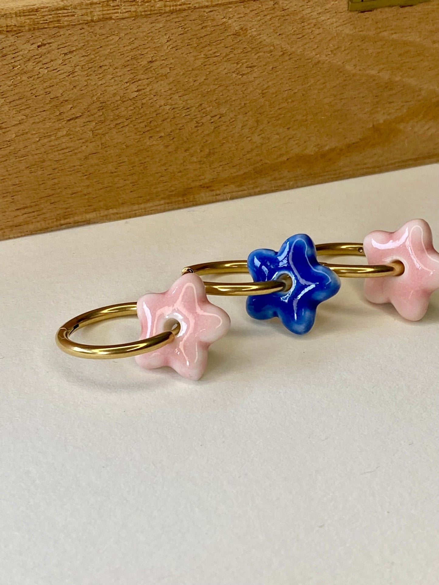 Oorringen Lou Lou - blauw - hart&ziel design