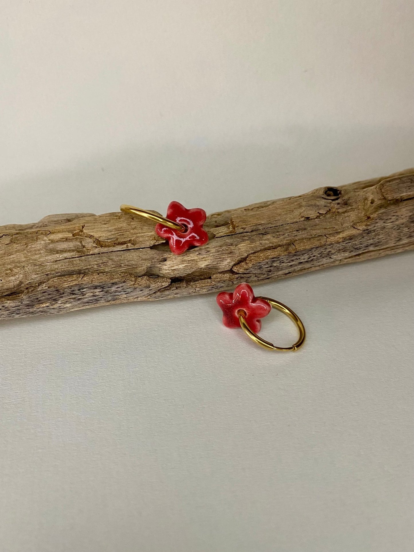 Oorringen Lou Lou - rood - hart&ziel design