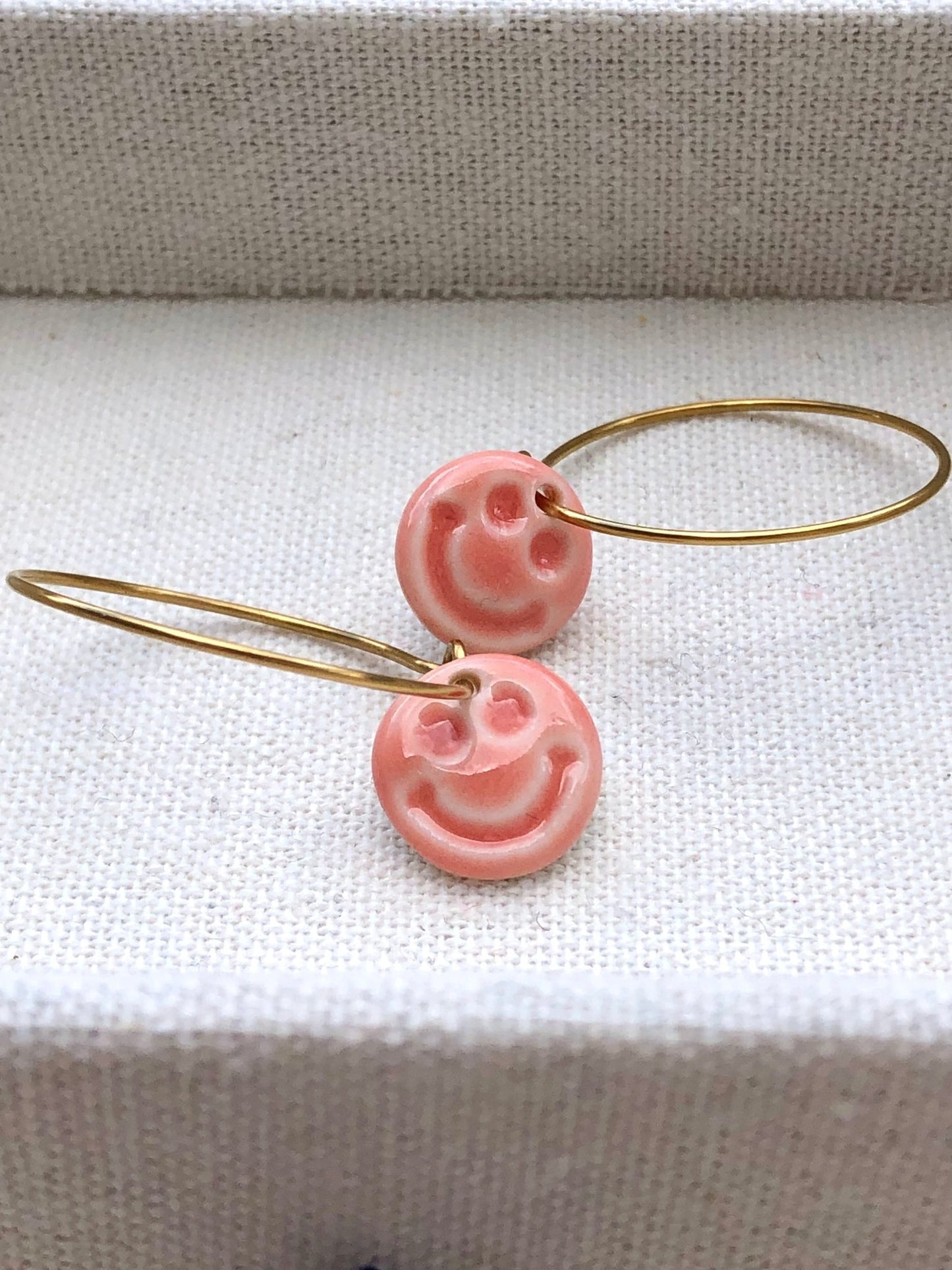 Oorringen Smiley - Pink - hart&ziel design