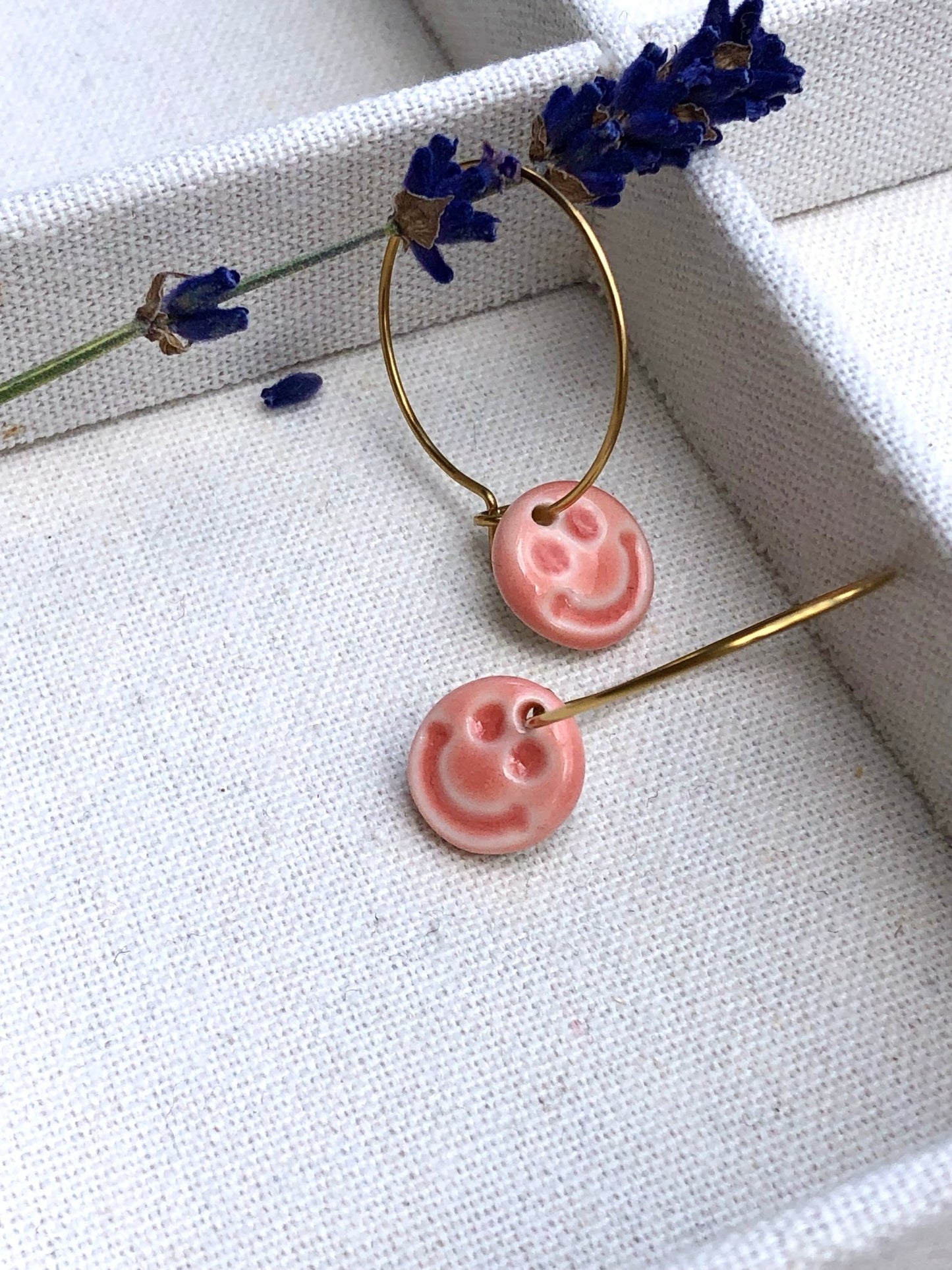 Oorringen Smiley - Pink - hart&ziel design
