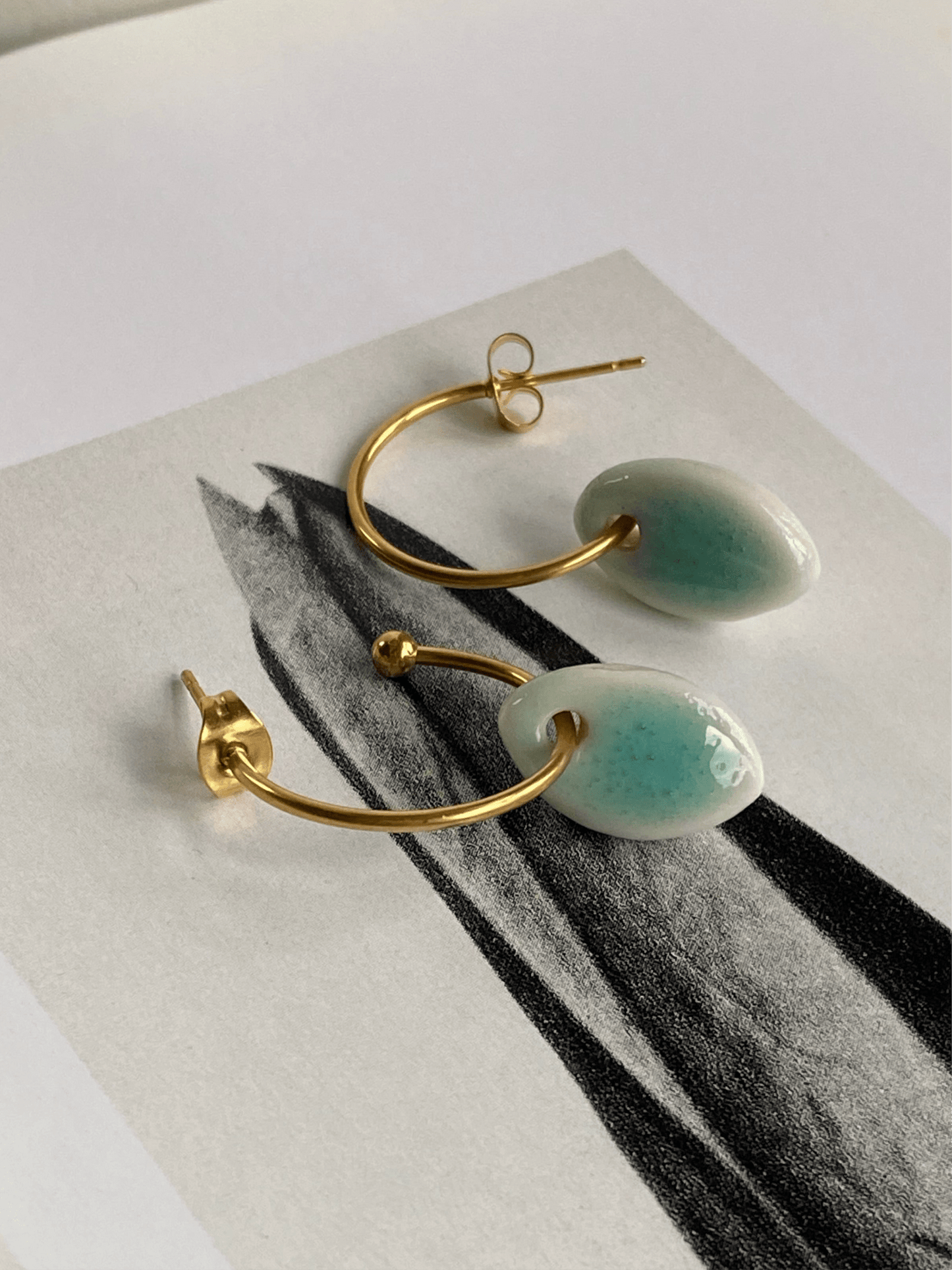 Oorsteker Oh La La druppel - icy mint - hart&ziel design