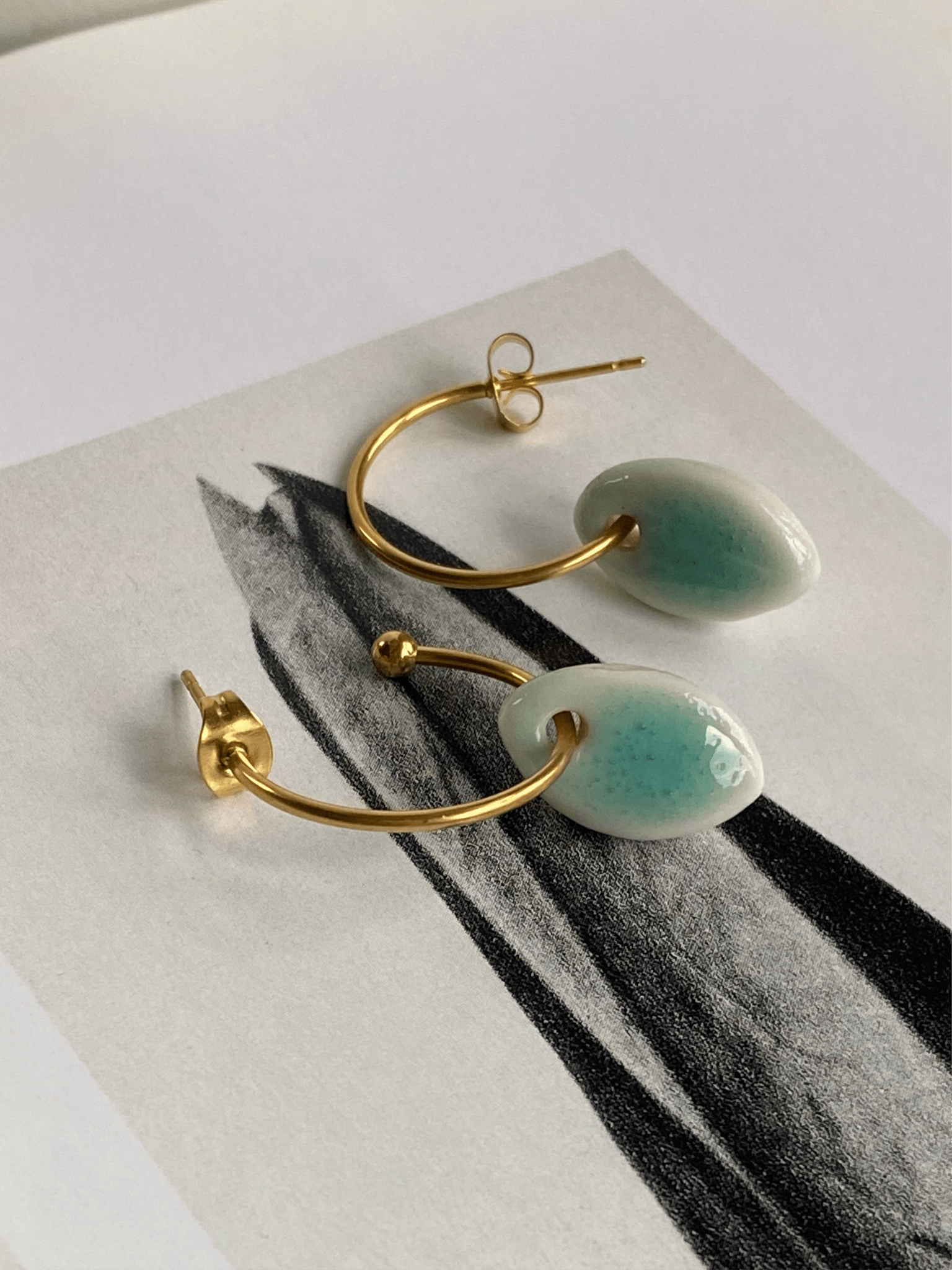 Oorsteker Oh La La druppel - icy mint - hart&ziel design