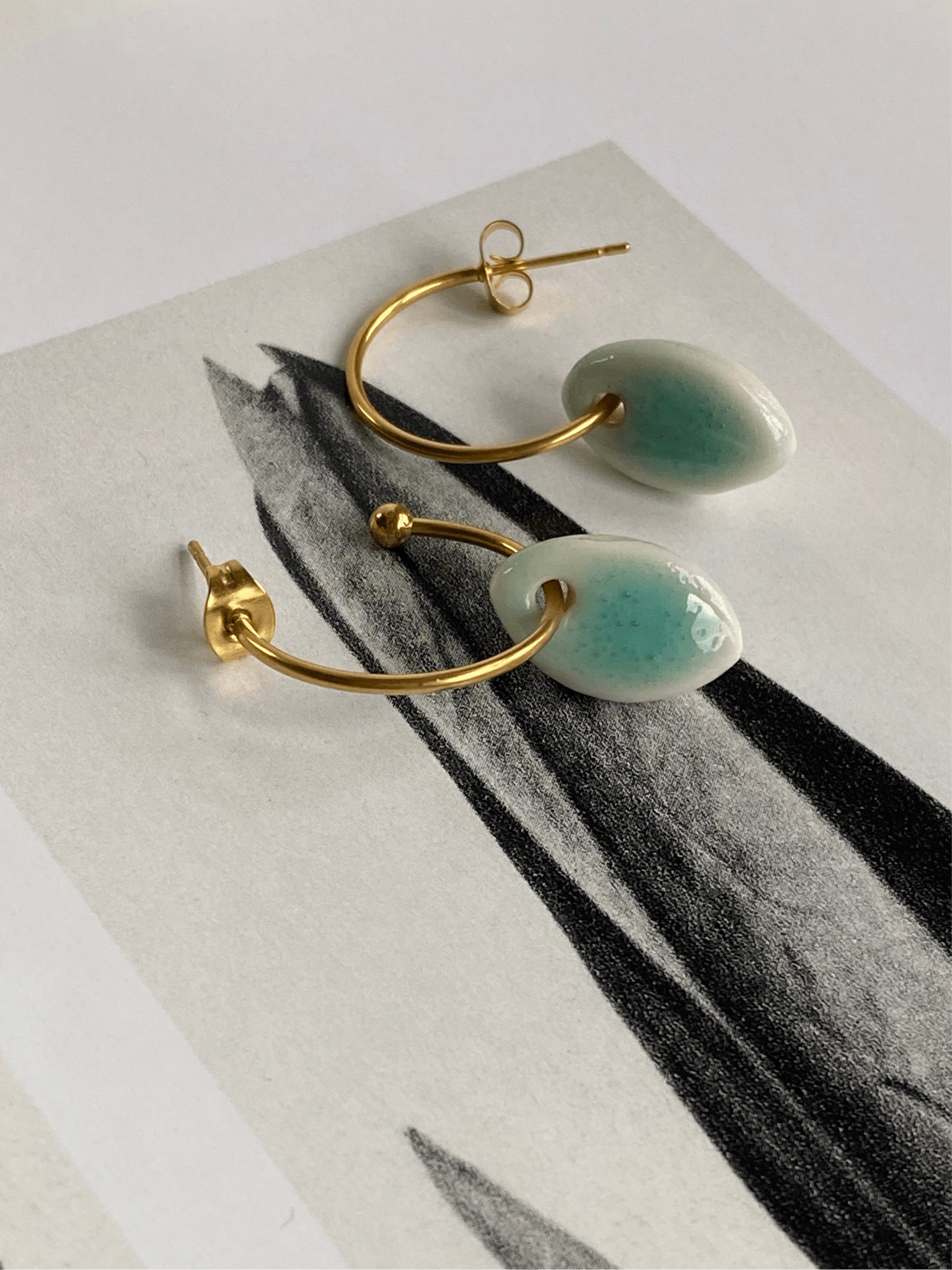 Oorsteker Oh La La druppel - icy mint - hart&ziel design