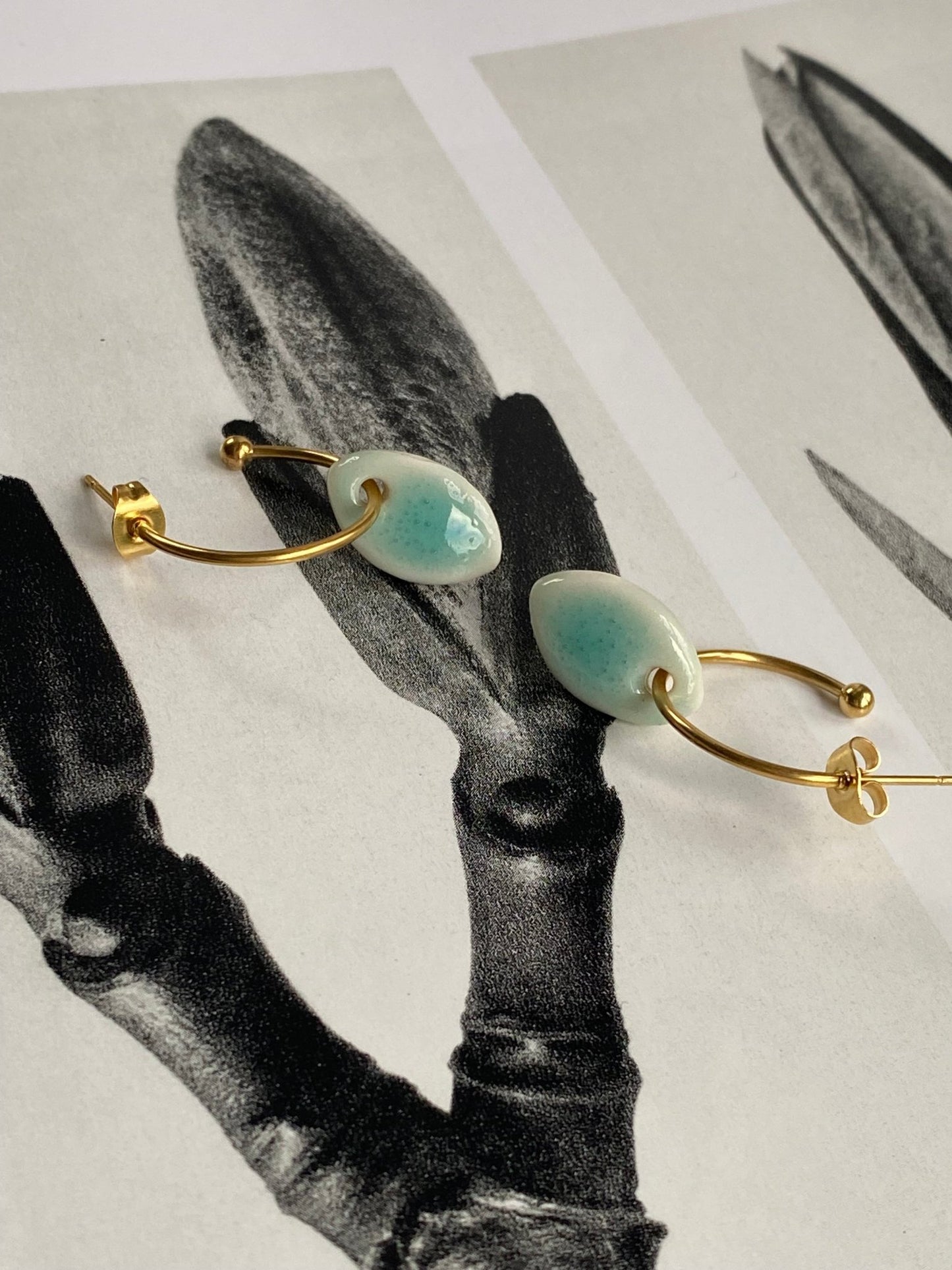 Oorsteker Oh La La druppel - icy mint - hart&ziel design