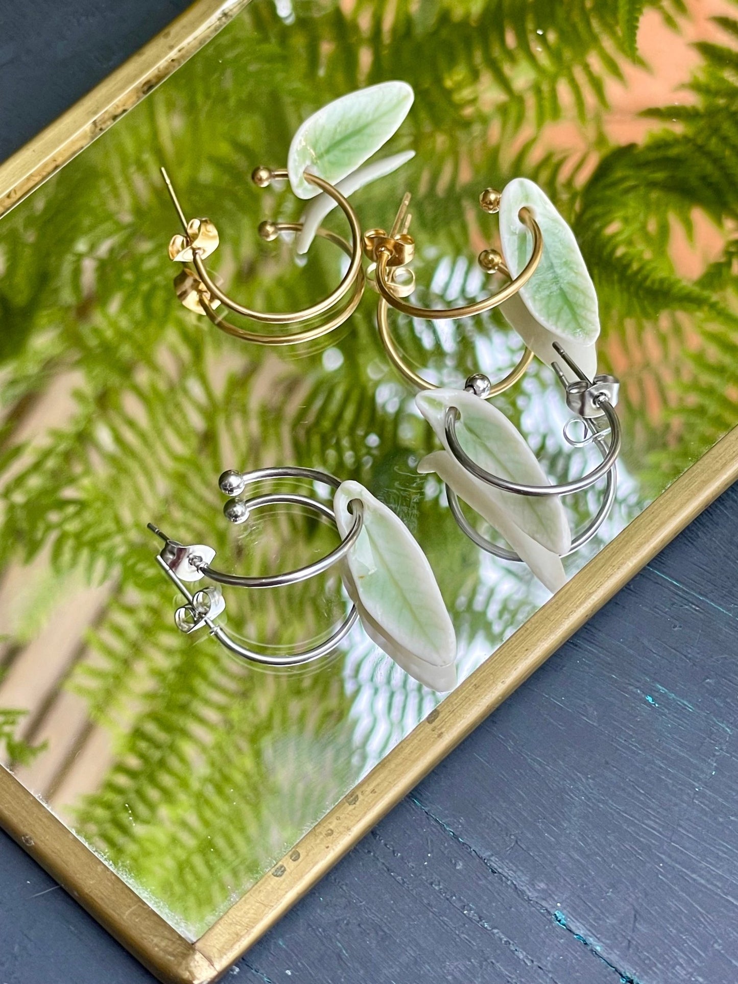 Oorsteker Sage - zilver - hart&ziel design