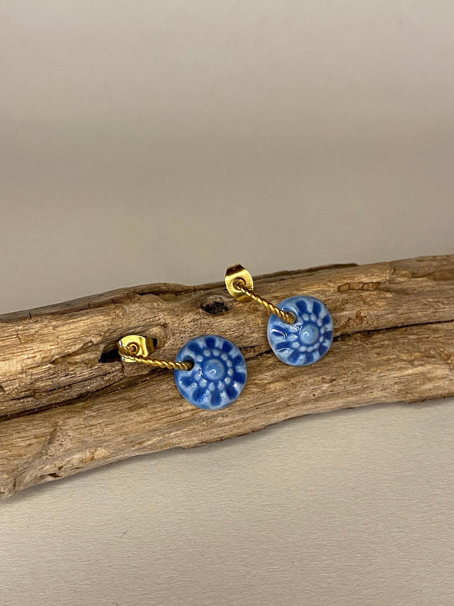 Oorsteker twisted Zeeuws - blauw - hart&ziel design