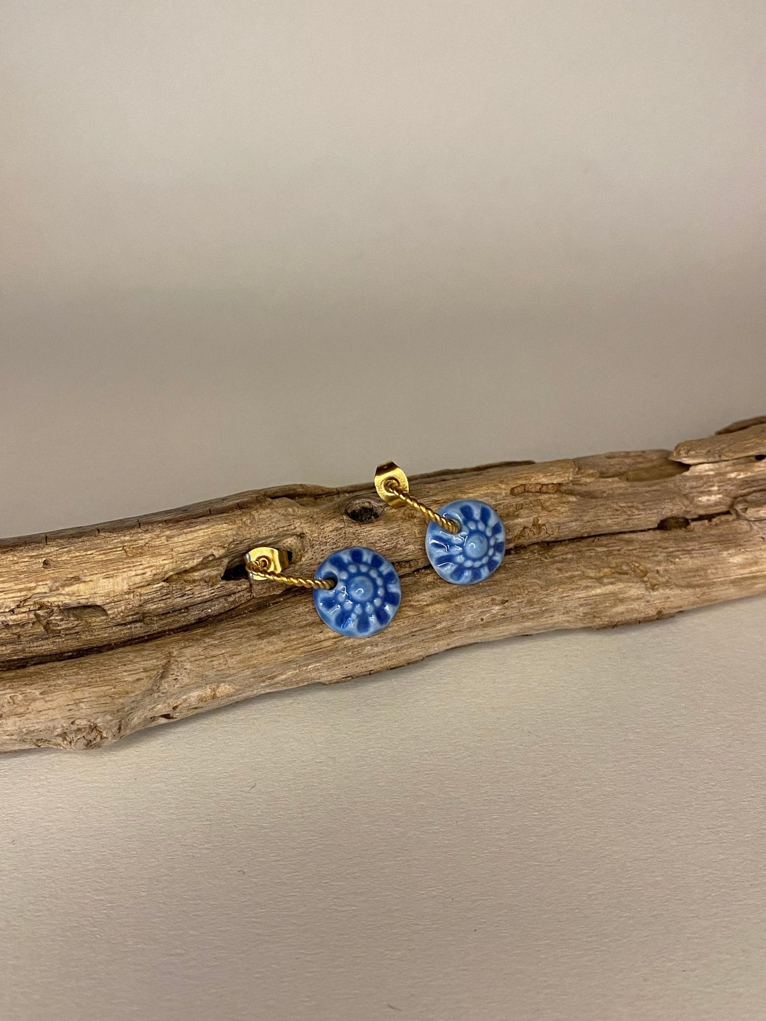 Oorsteker twisted Zeeuws - blauw - hart&ziel design