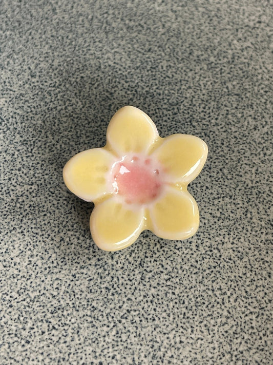 Bloem geel met roze - hart&ziel design