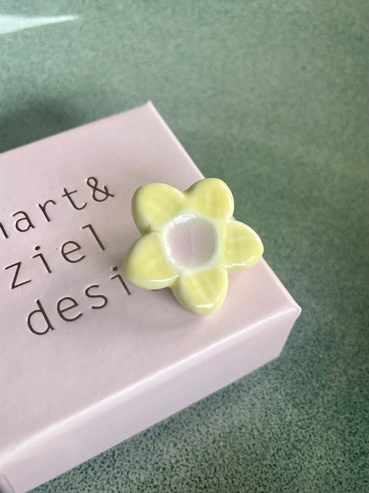 Bloem geel roze - hart&ziel design