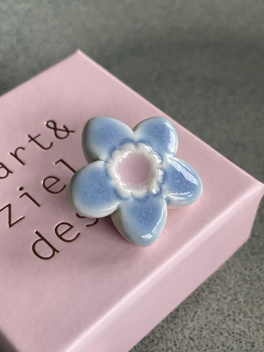 Bloem lichtblauw/roze 02 - hart&ziel design