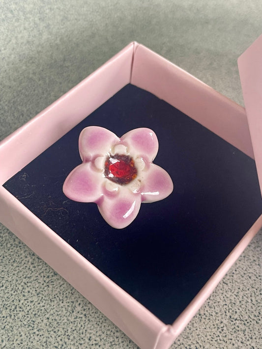 Bloem lila/roodbruin - hart&ziel design