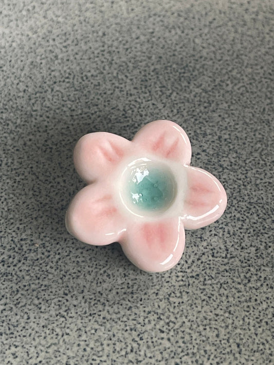 Bloem roze turquoise - hart&ziel design