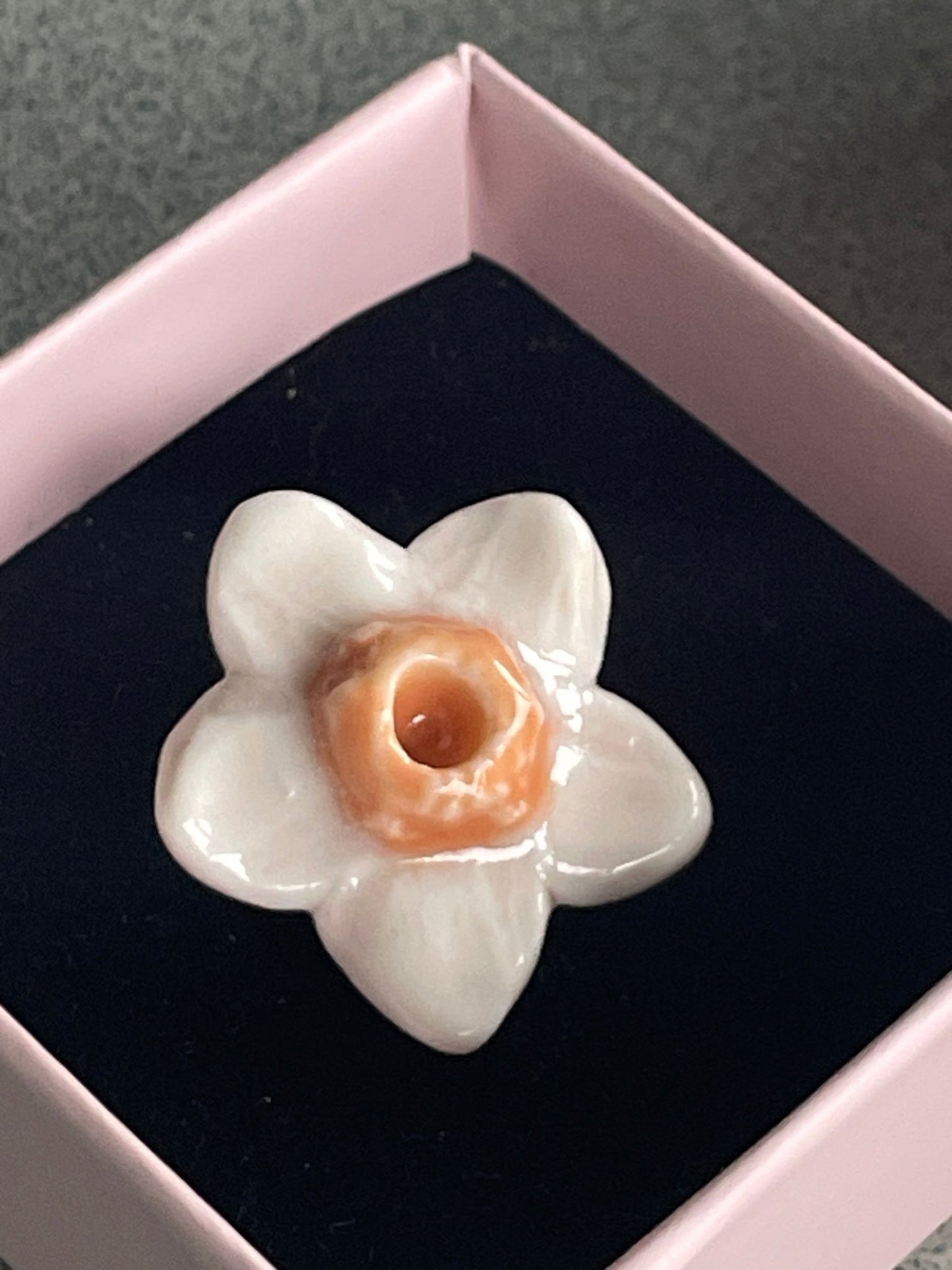 Bloem wit/roze met oranje - hart&ziel design