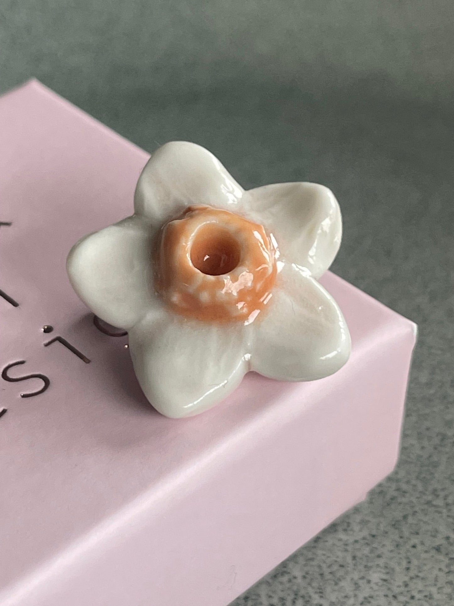 Bloem wit/roze met oranje - hart&ziel design