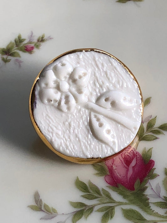 Broche - Bloem wit - hart&ziel design