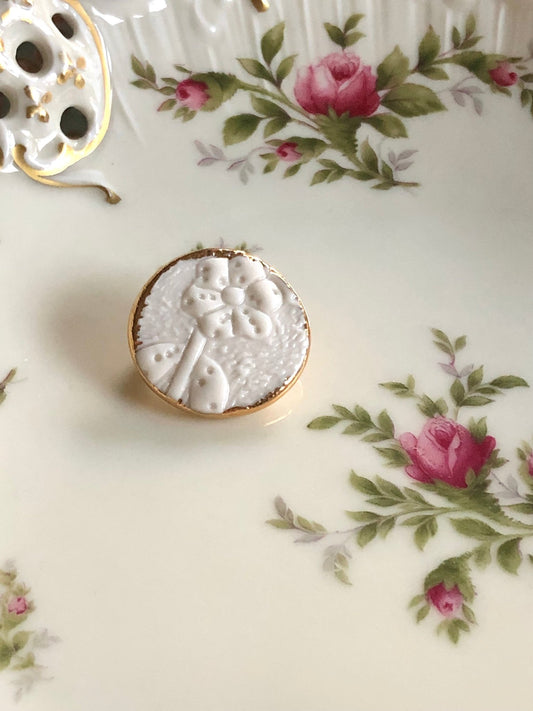 Broche - Bloem wit - hart&ziel design