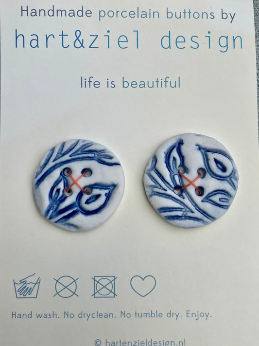 Knopenset - 0013 blauw/wit - hart&ziel design