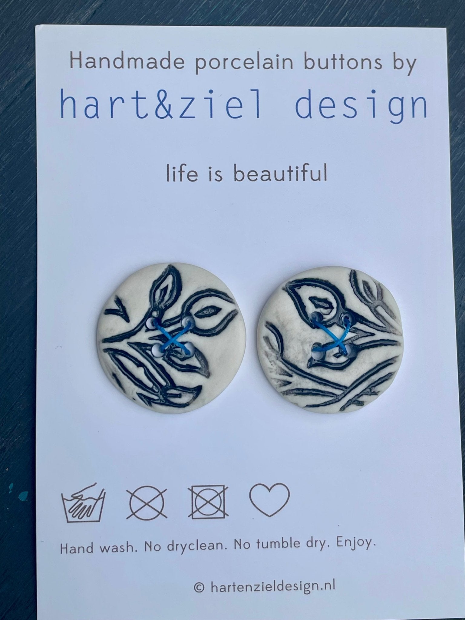 Knopenset - 009 wit/zwart - hart&ziel design