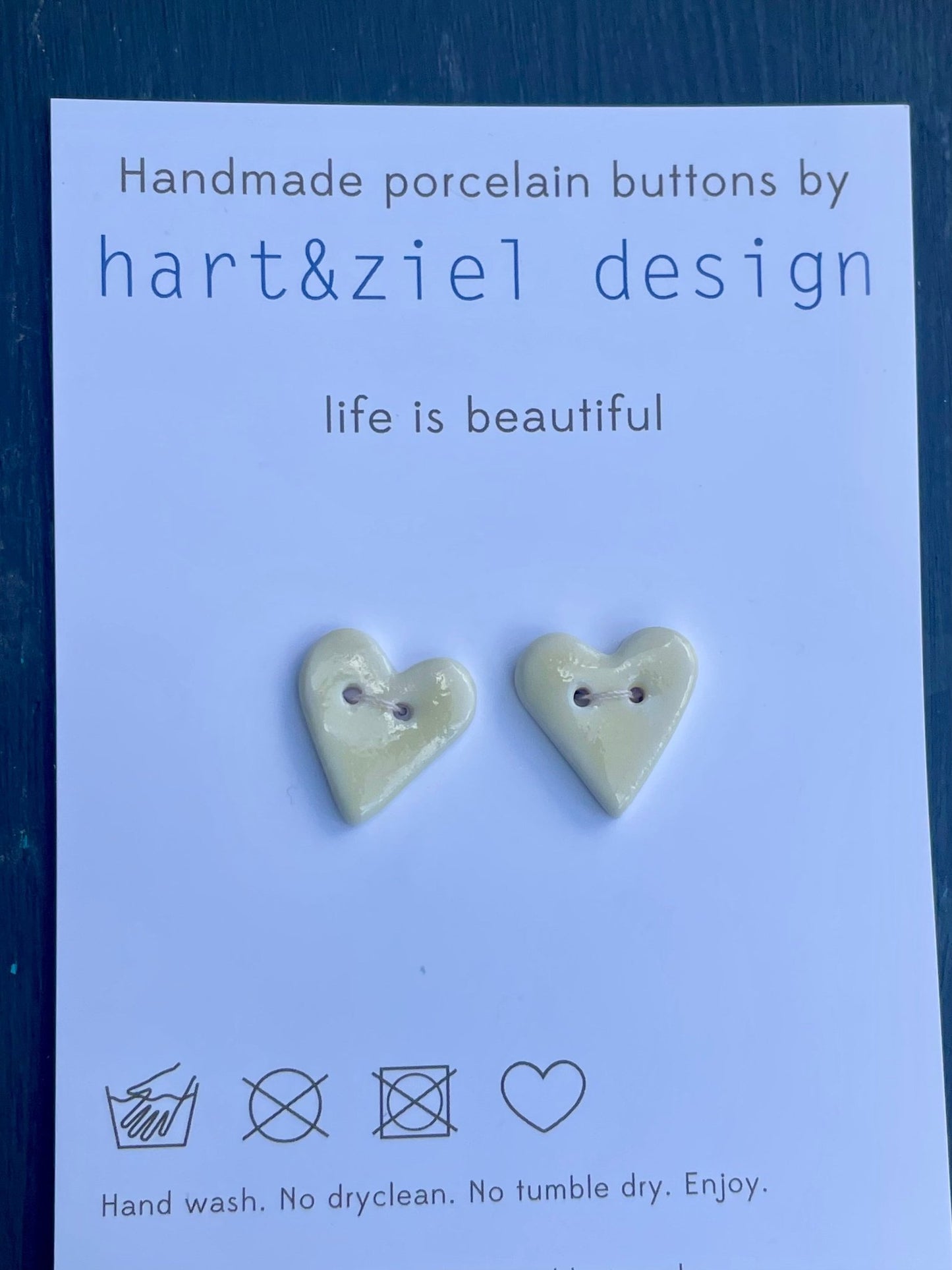 Knopenset - Hartjes botergeel - hart&ziel design