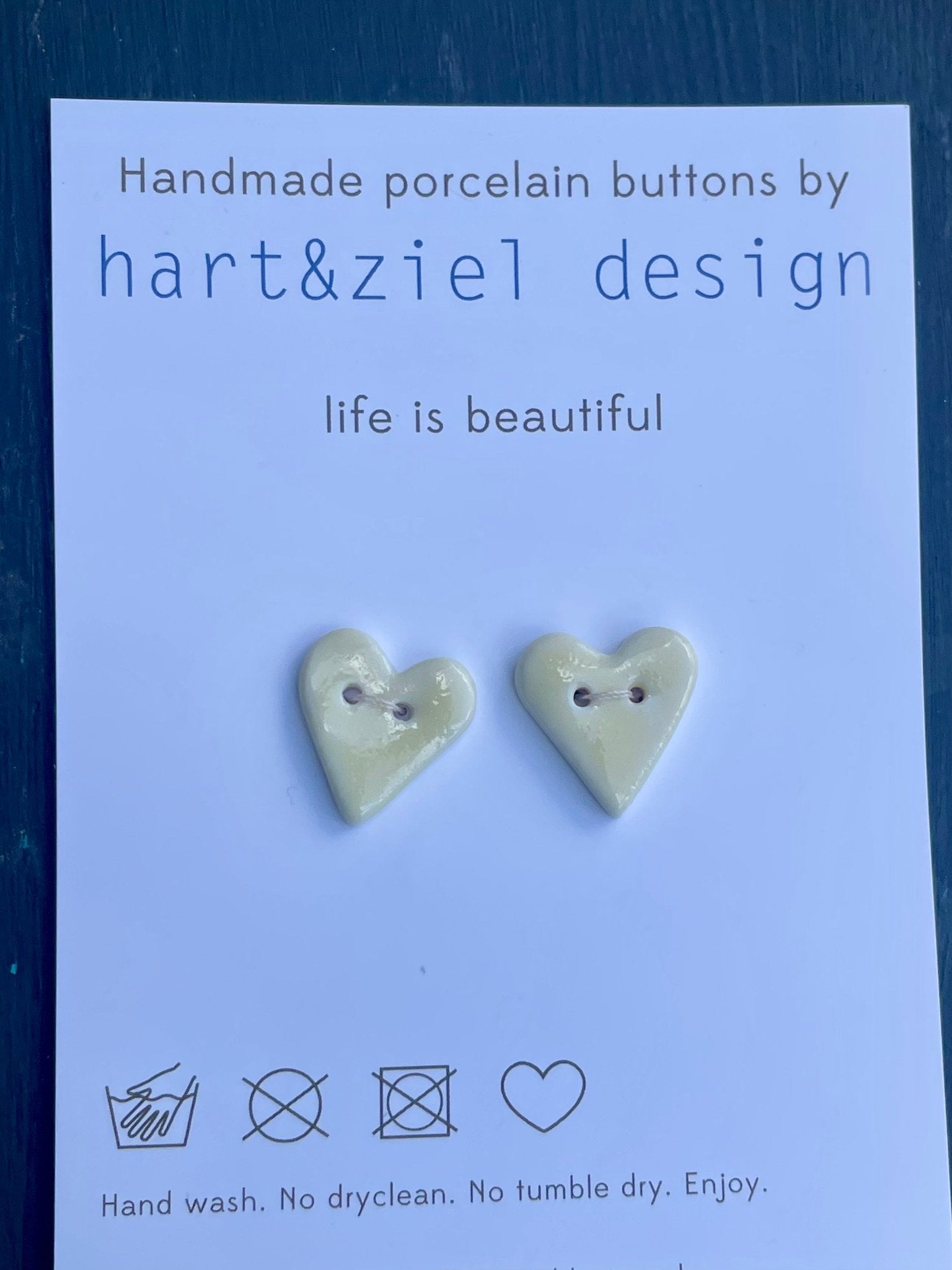 Knopenset - Hartjes botergeel - hart&ziel design