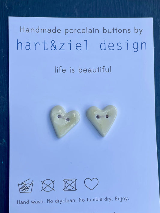 Knopenset - Hartjes botergeel - hart&ziel design