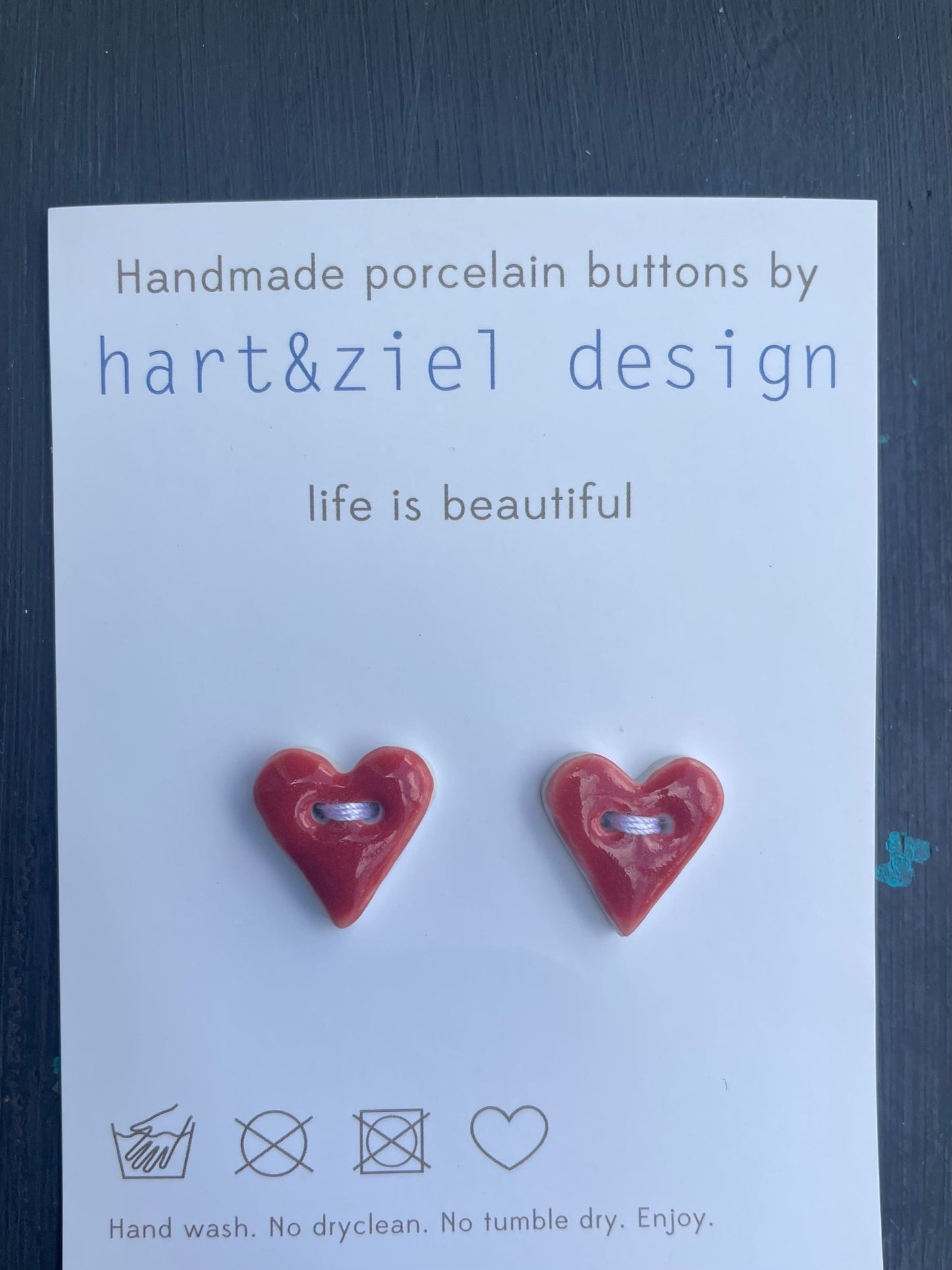 Knopenset - Hartjes rood - hart&ziel design