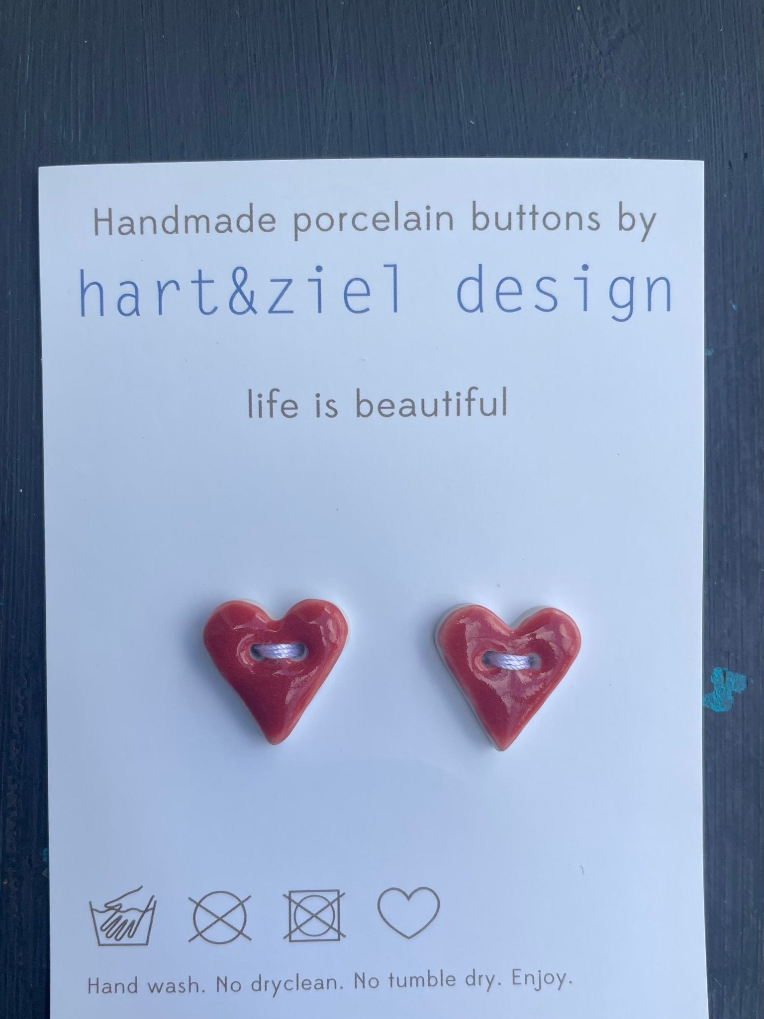 Knopenset - Hartjes rood - hart&ziel design