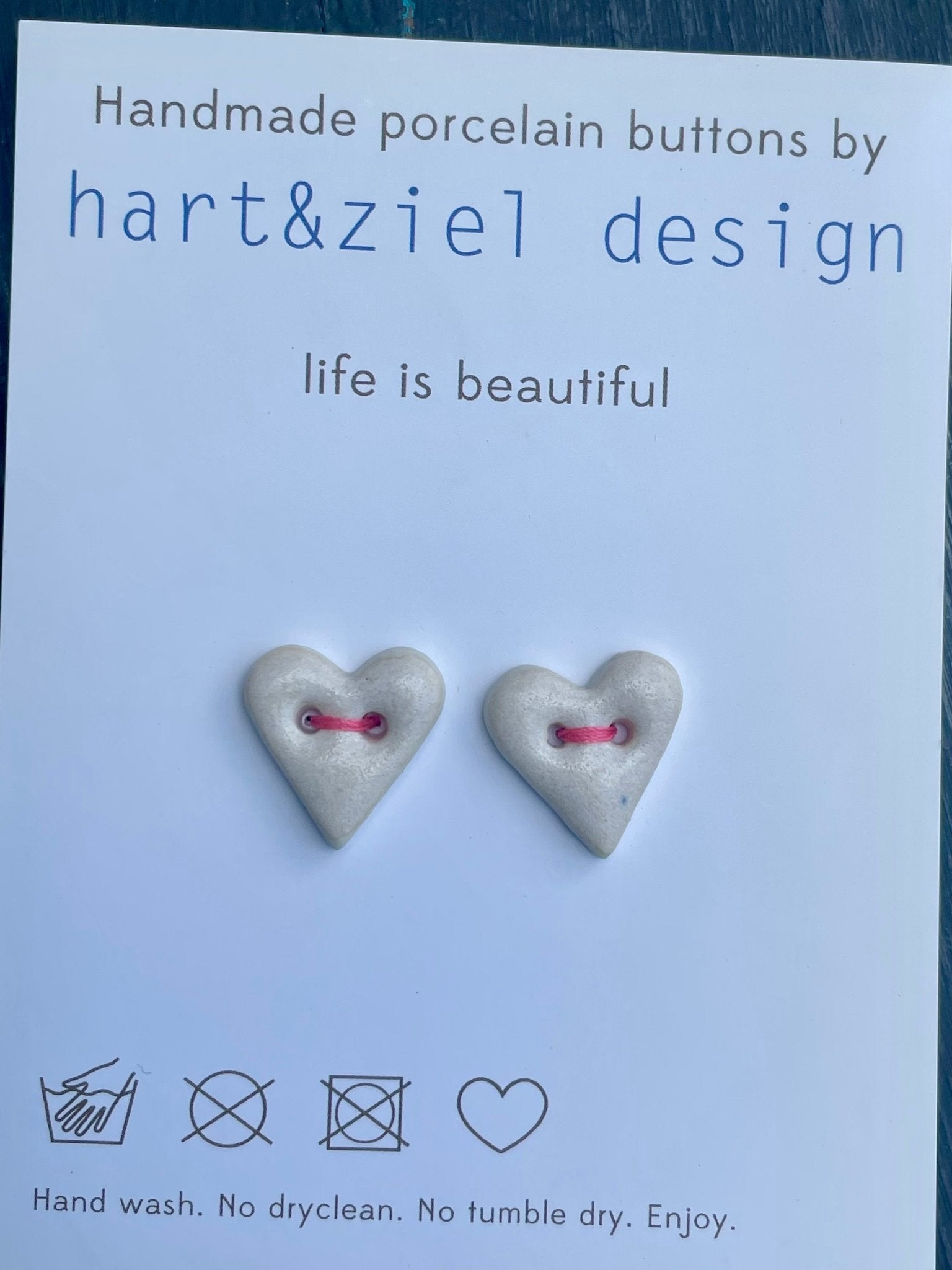 Knopenset - Hartjes wit mat - hart&ziel design