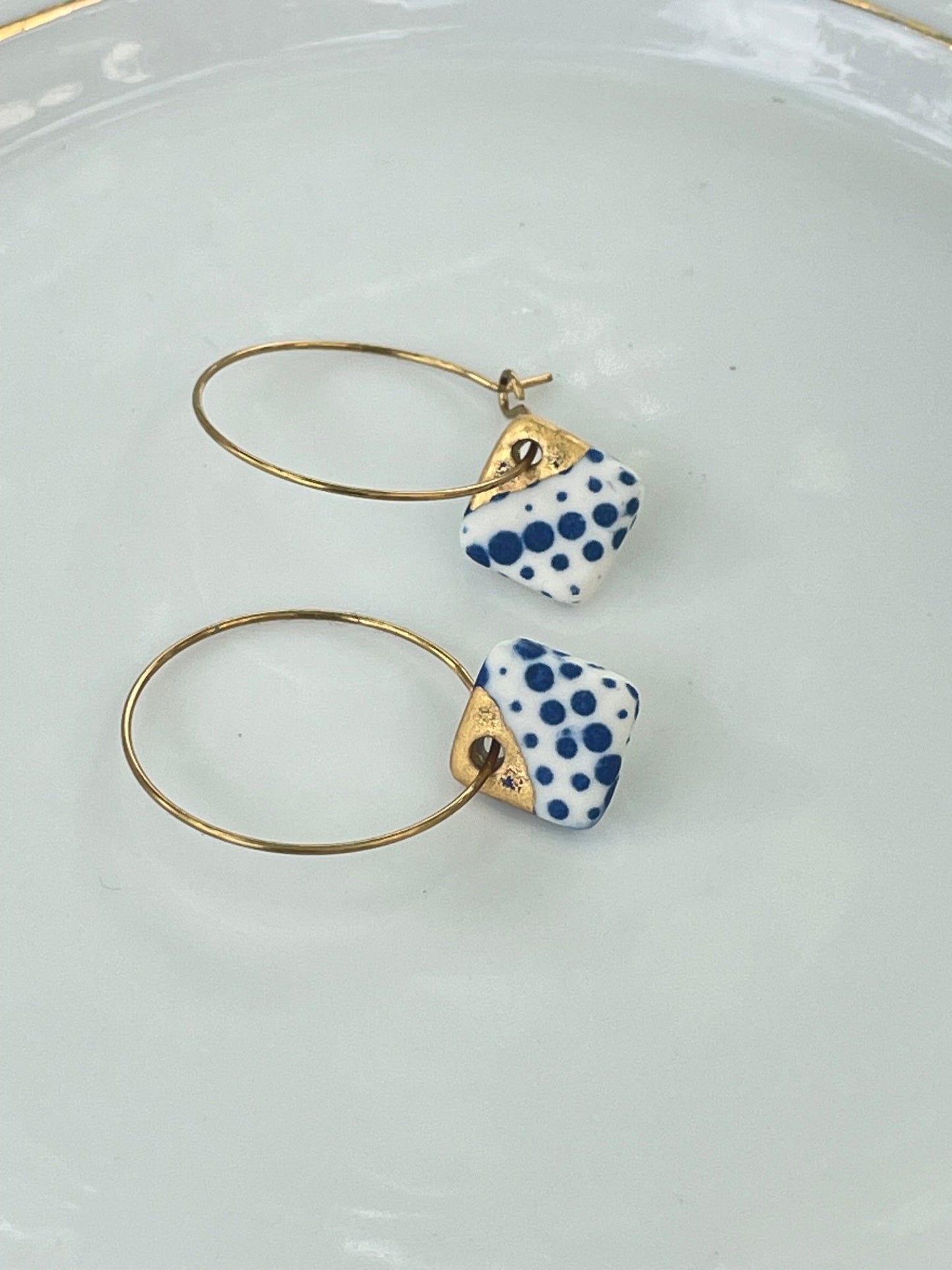 Oorringen Blue & Gold - hart&ziel design