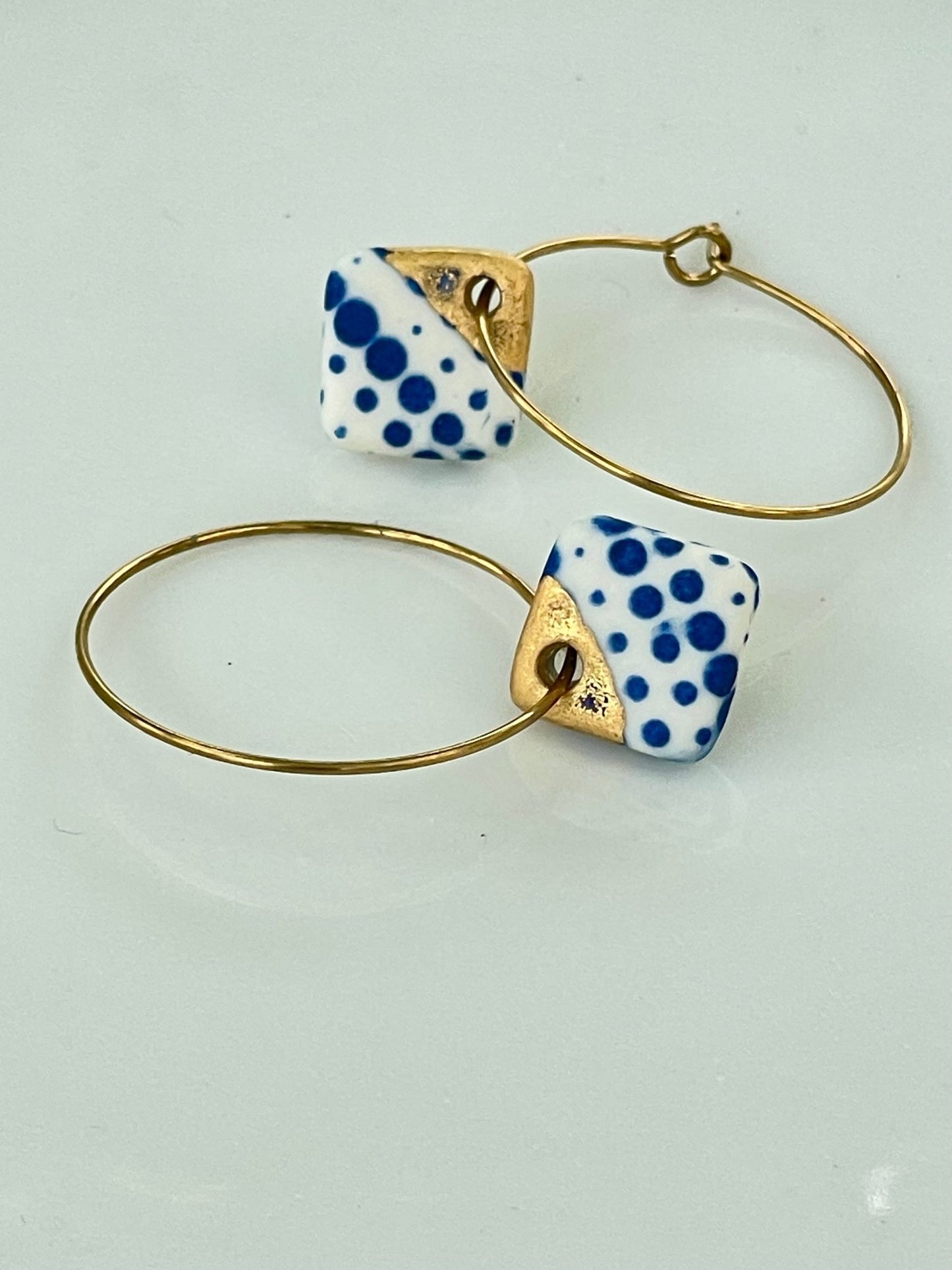 Oorringen Blue & Gold - hart&ziel design