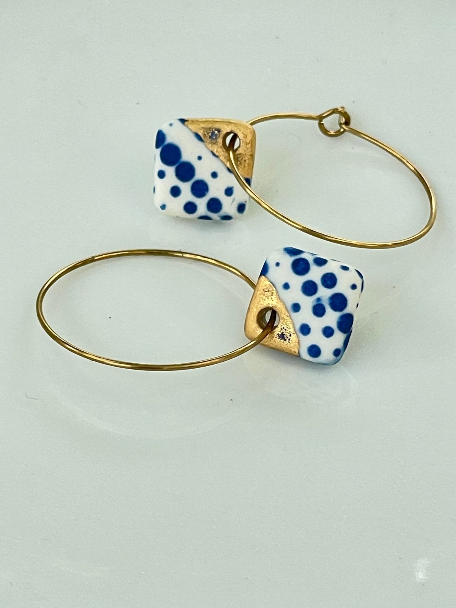 Oorringen Blue & Gold - hart&ziel design