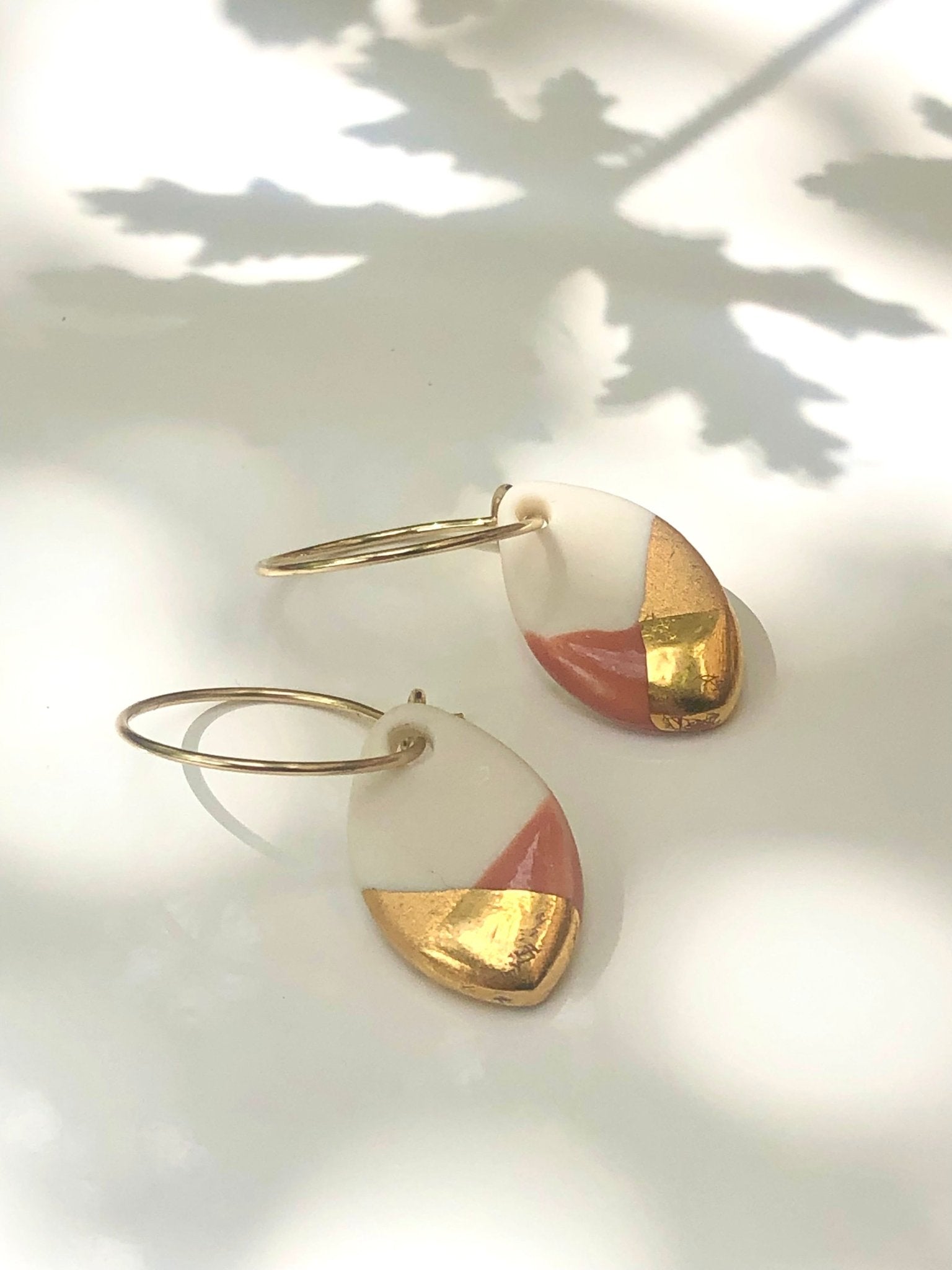 Oorringen Fonkel terra/goud - hart&ziel design