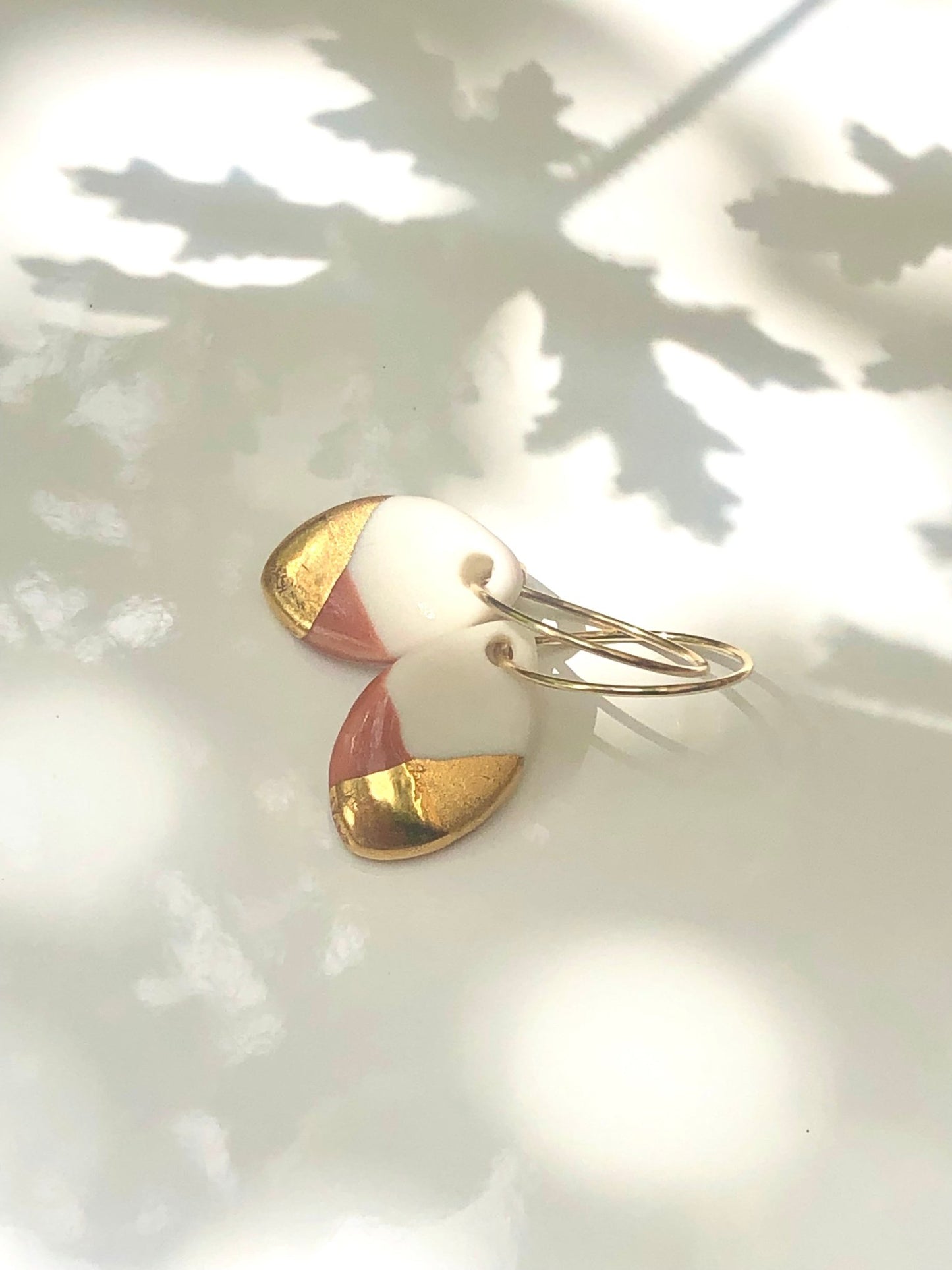 Oorringen Fonkel terra/goud - hart&ziel design