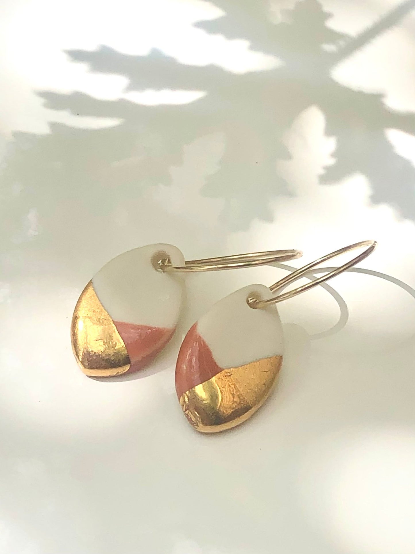 Oorringen Fonkel terra/goud - hart&ziel design