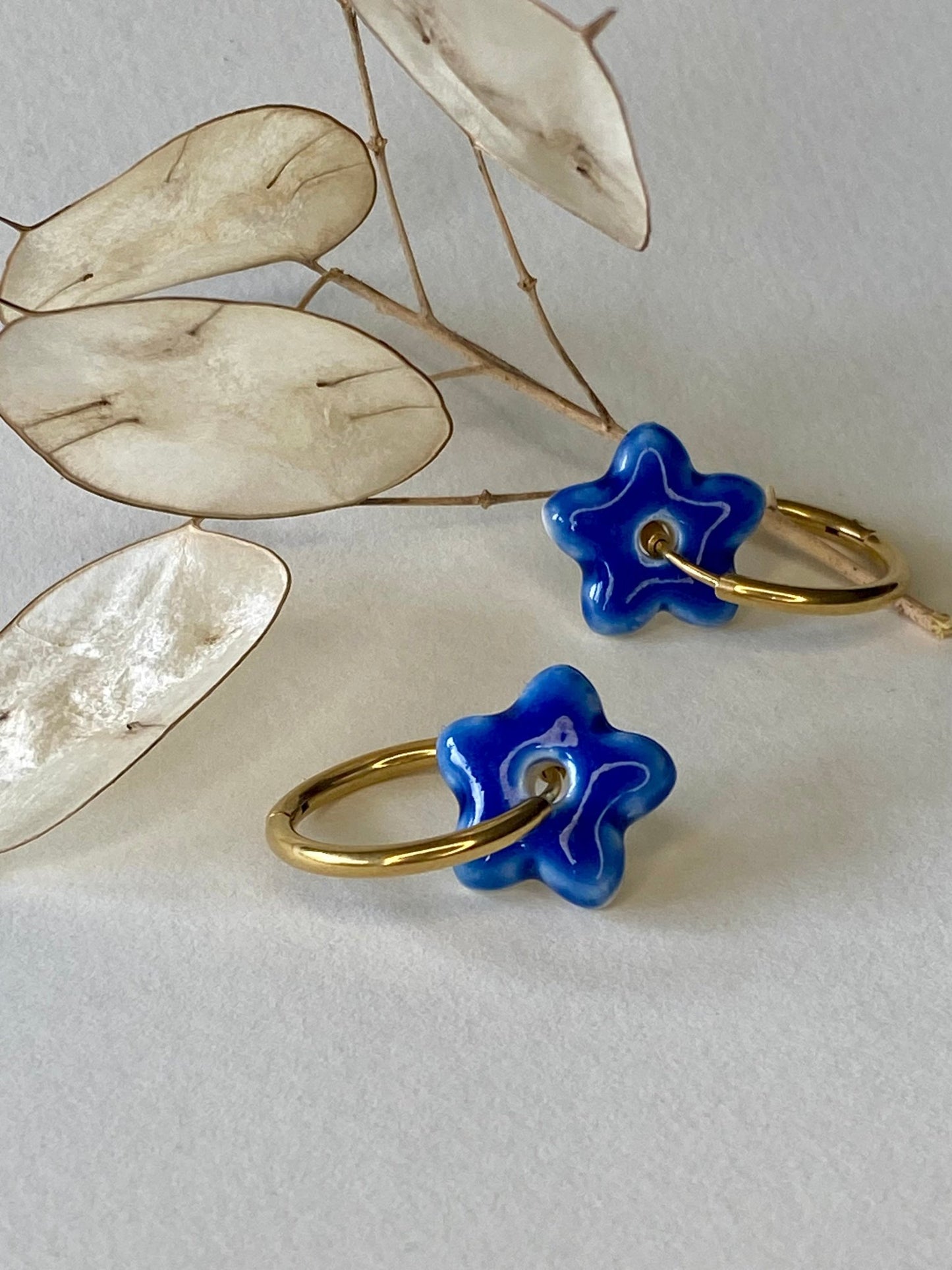 Oorringen Lou Lou - blauw - hart&ziel design