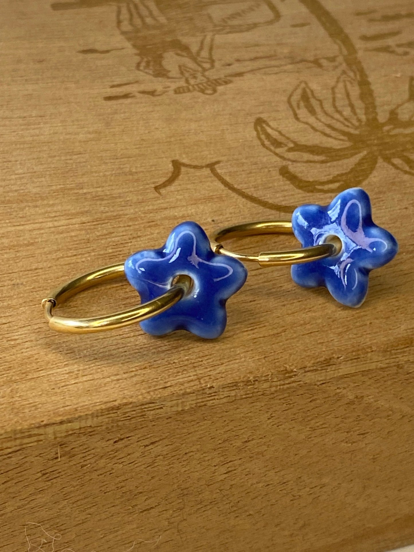 Oorringen Lou Lou - blauw - hart&ziel design