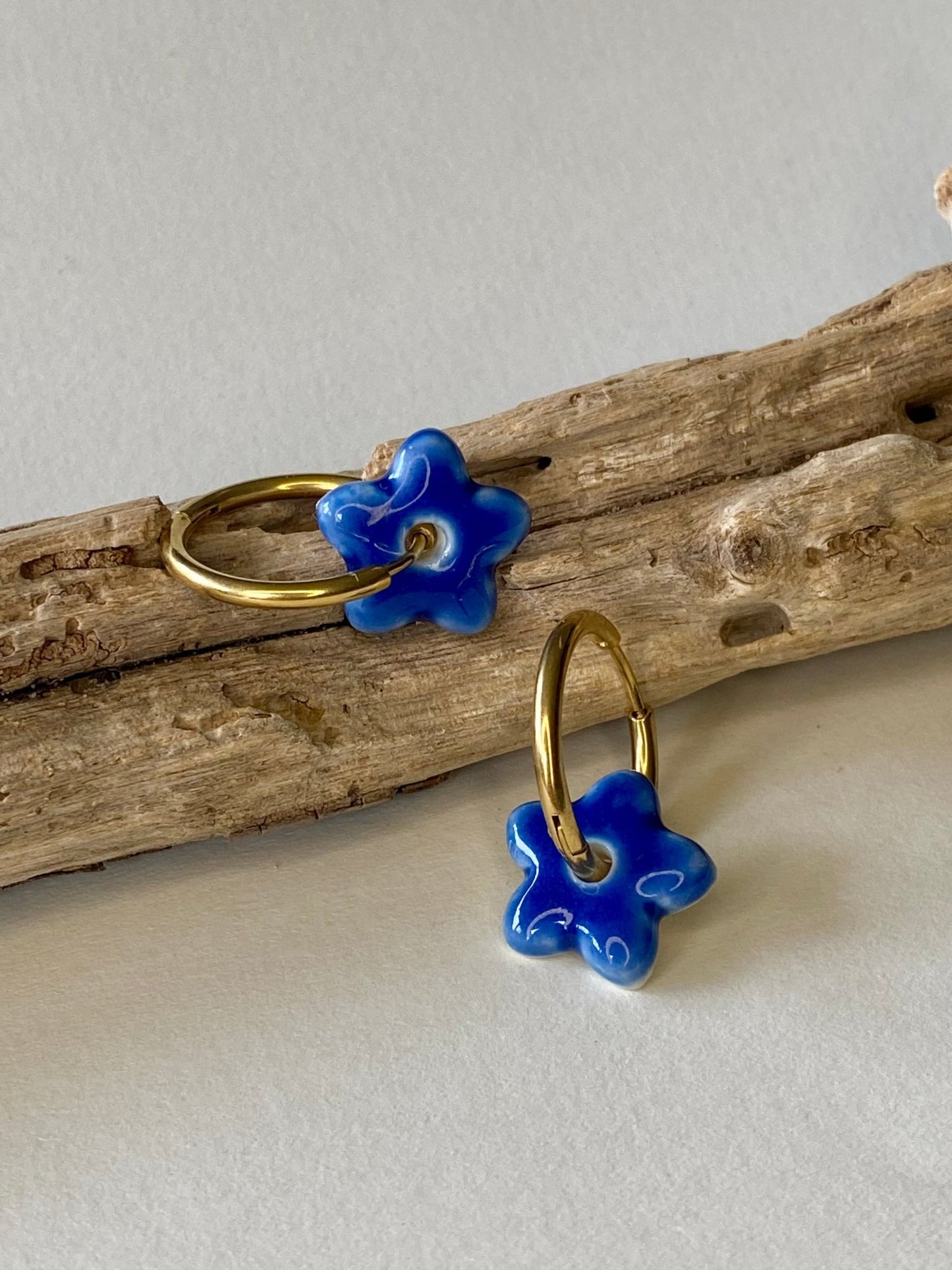 Oorringen Lou Lou - blauw - hart&ziel design