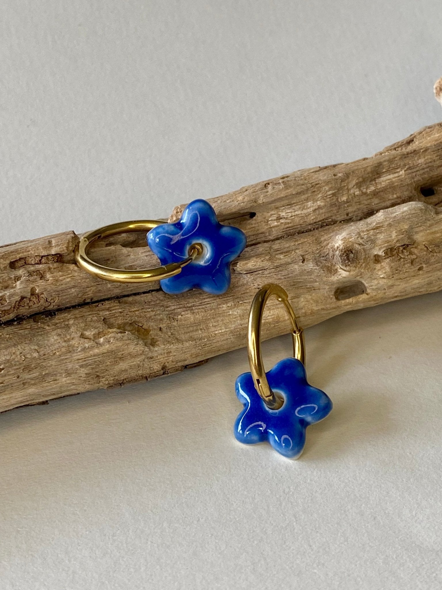 Oorringen Lou Lou - blauw - hart&ziel design